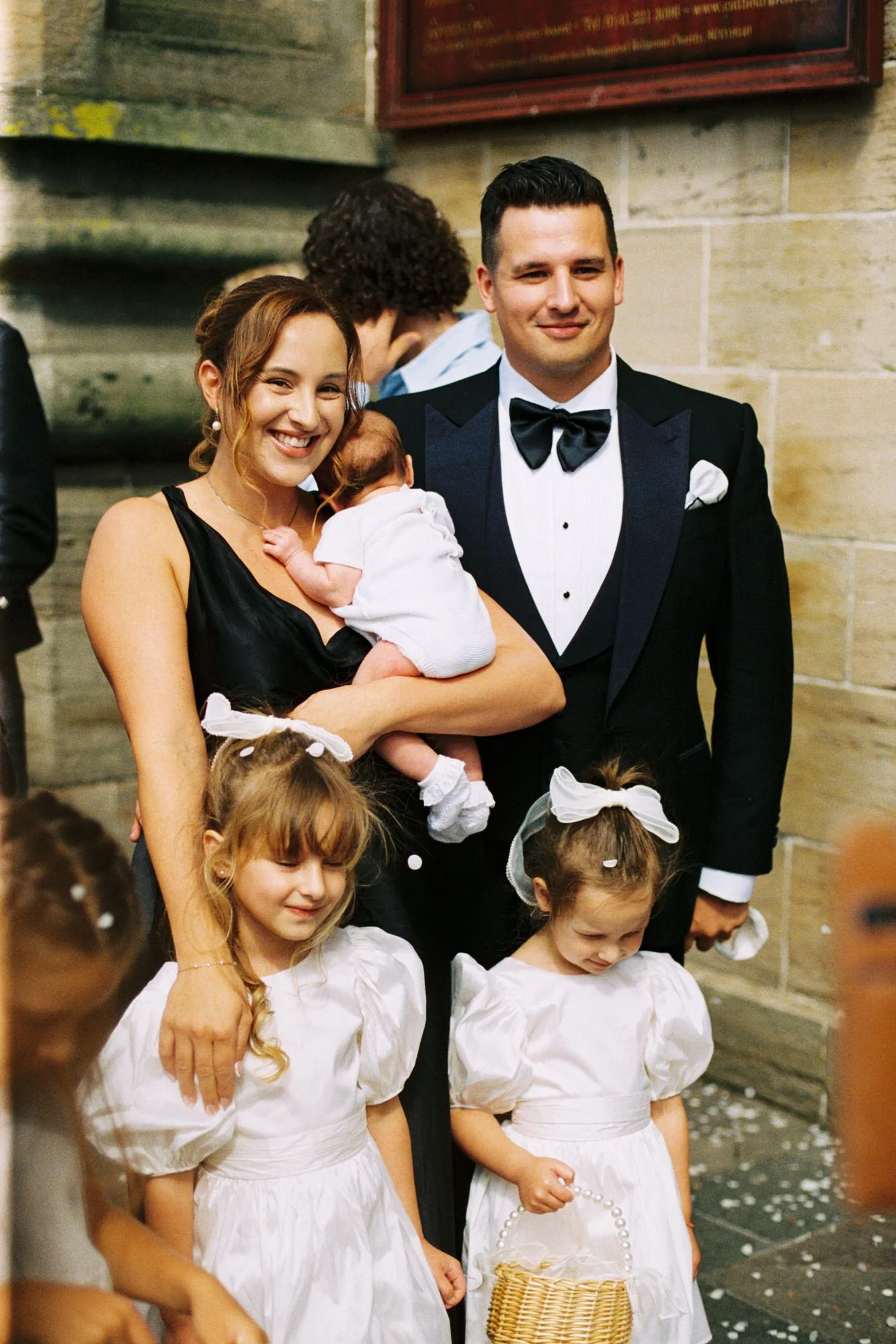 Family group outside the cathedral after the ceremony