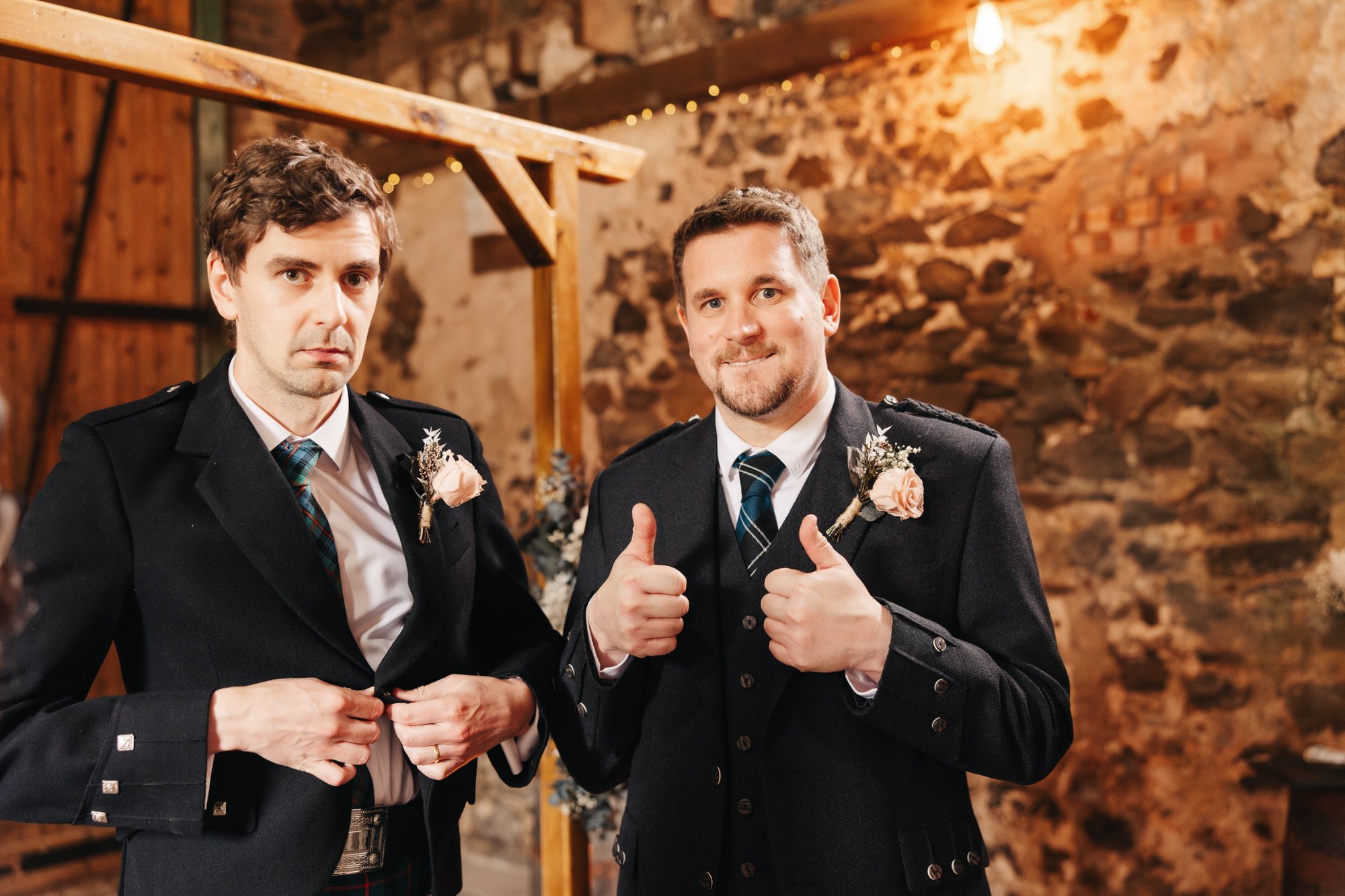 Alex and his best man waiting for the wedding ceremony