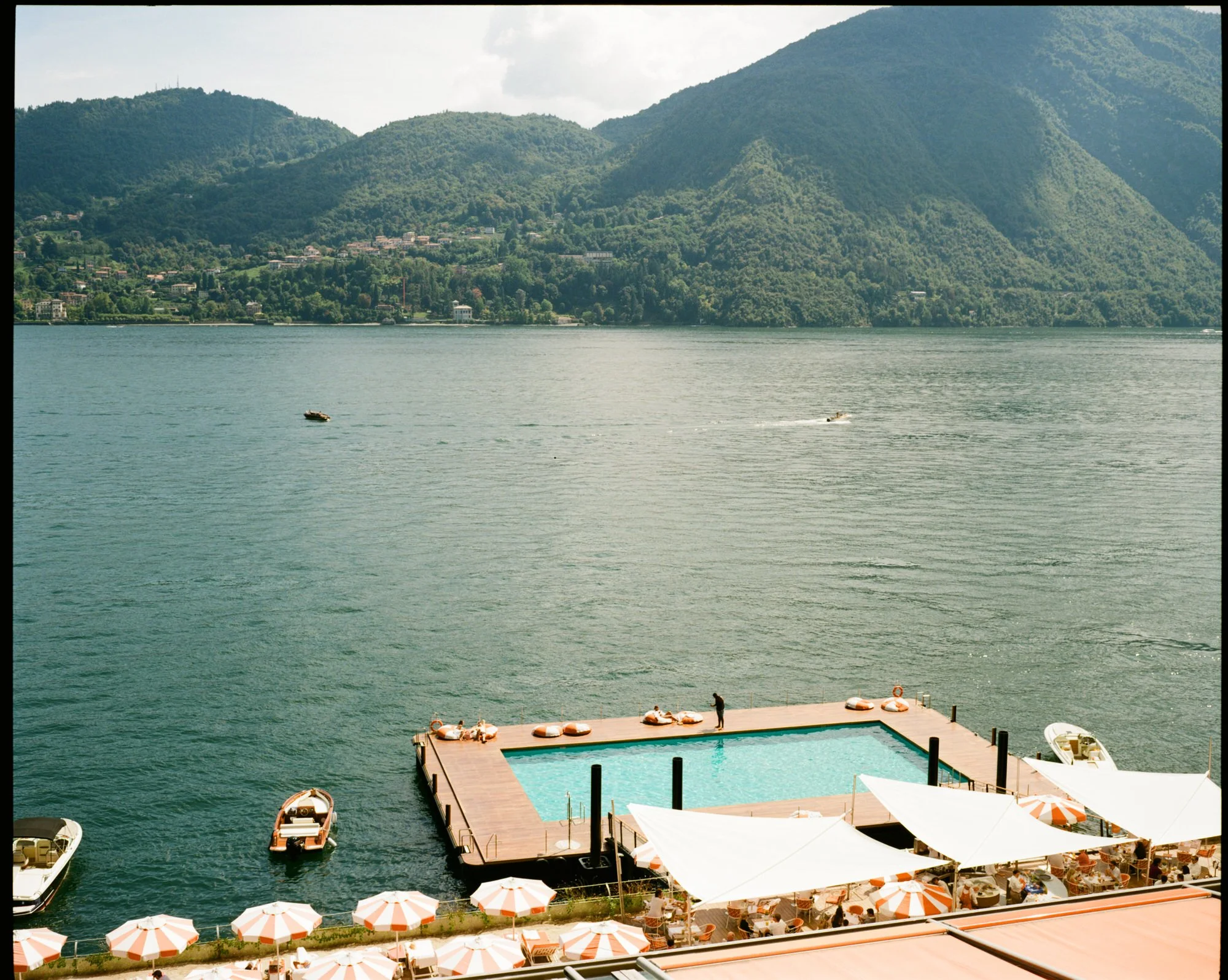 The floating pool at Grand Hotel Tremezzo