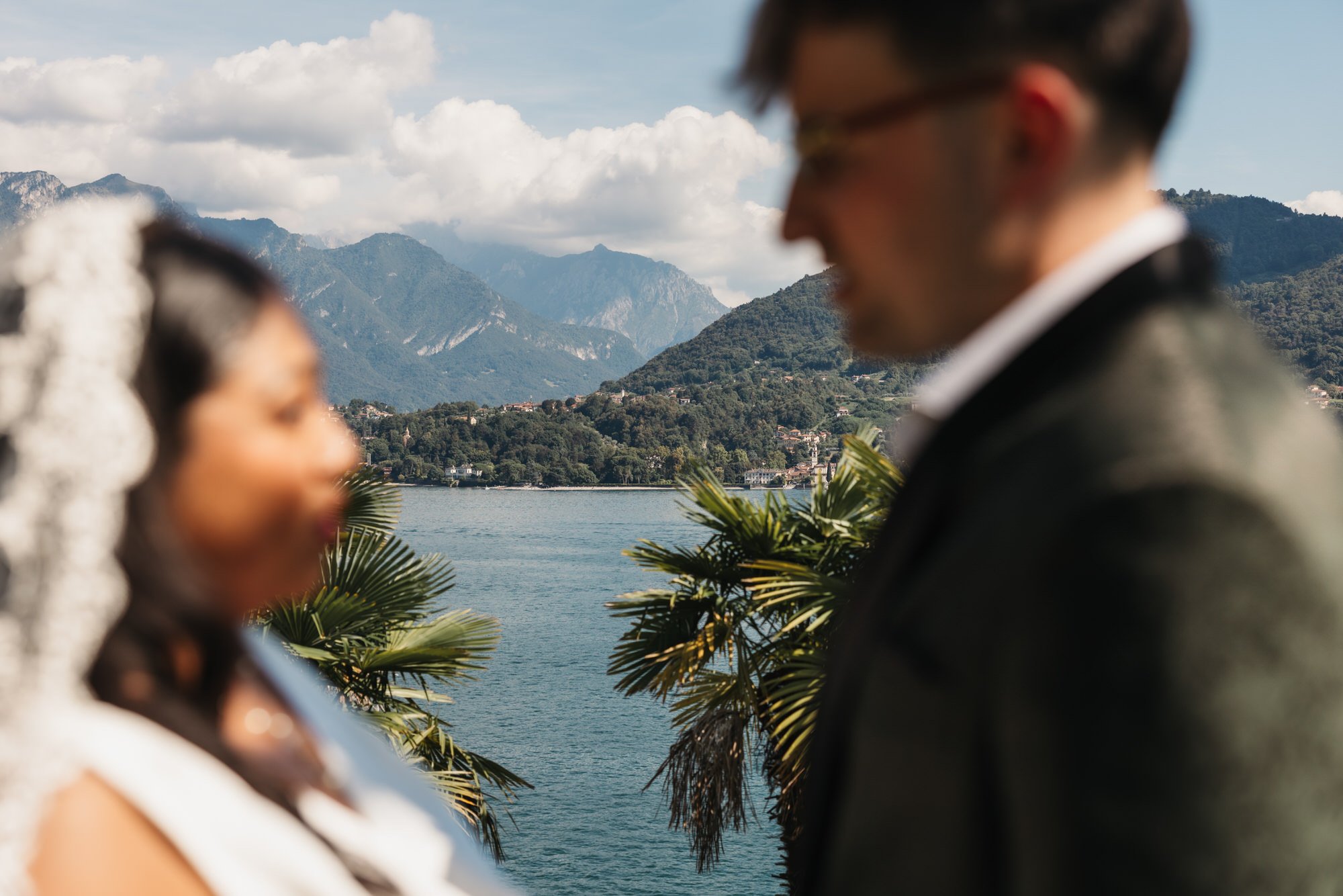 A close view of the couple during the ceremony