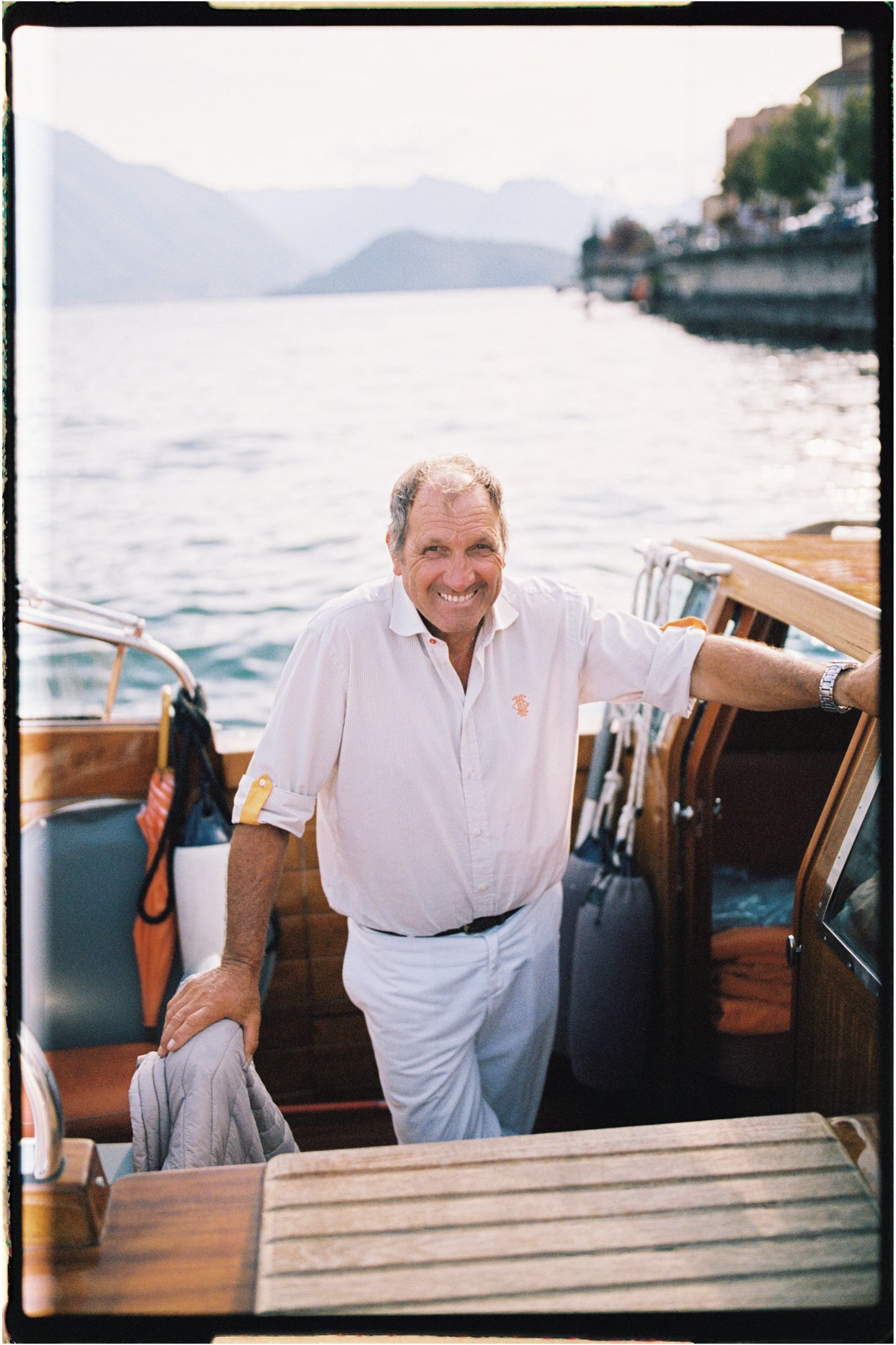 The boat captain waiting to welcome the couple
