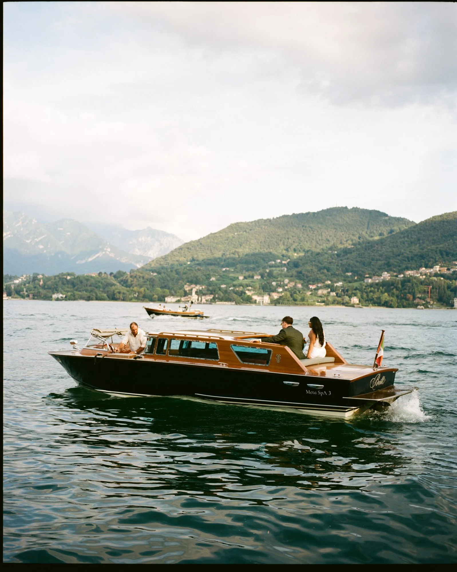 The wooden boat on Lake Como