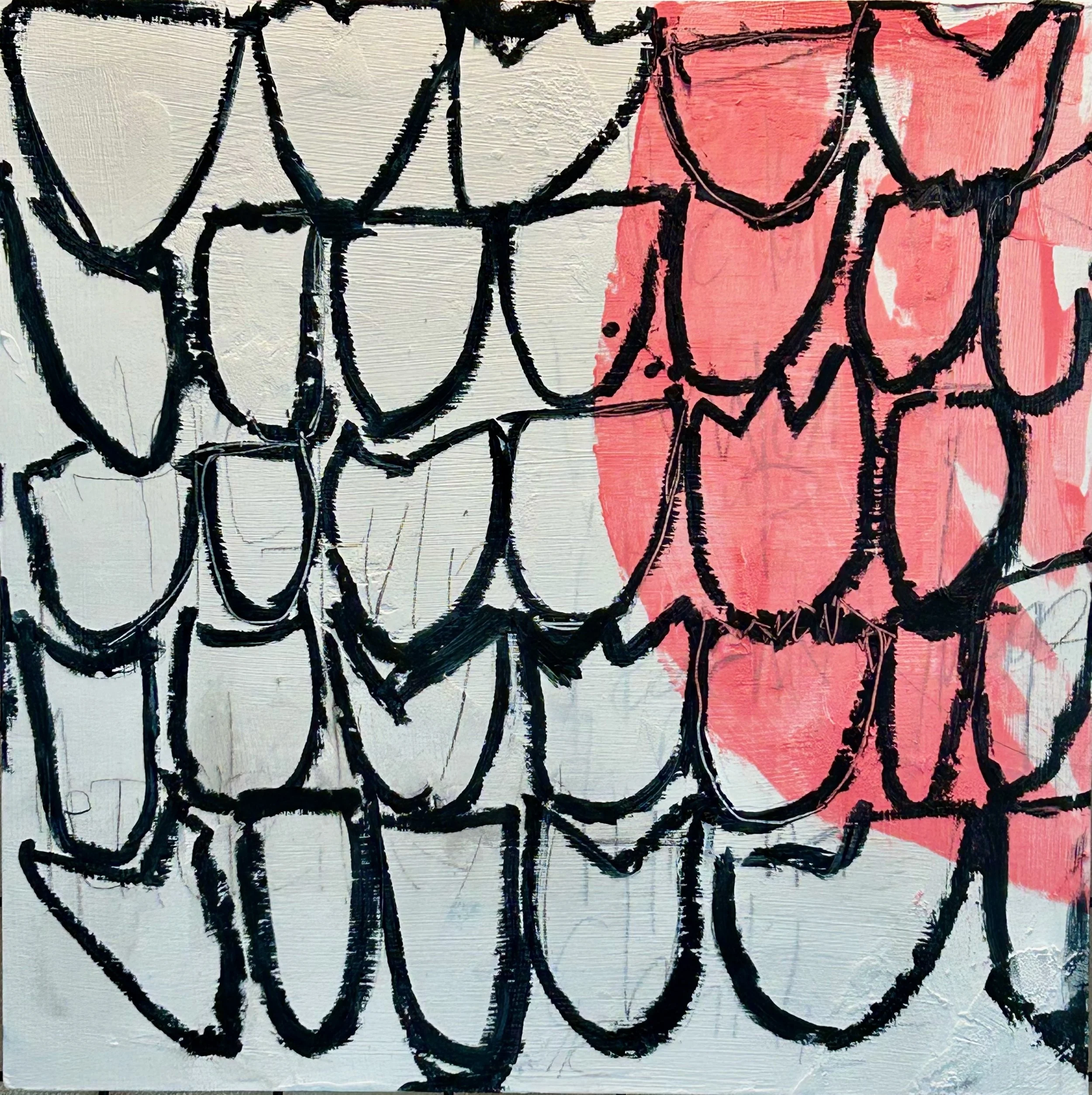 12x12 acrylic and oil stick on cradled wood panel