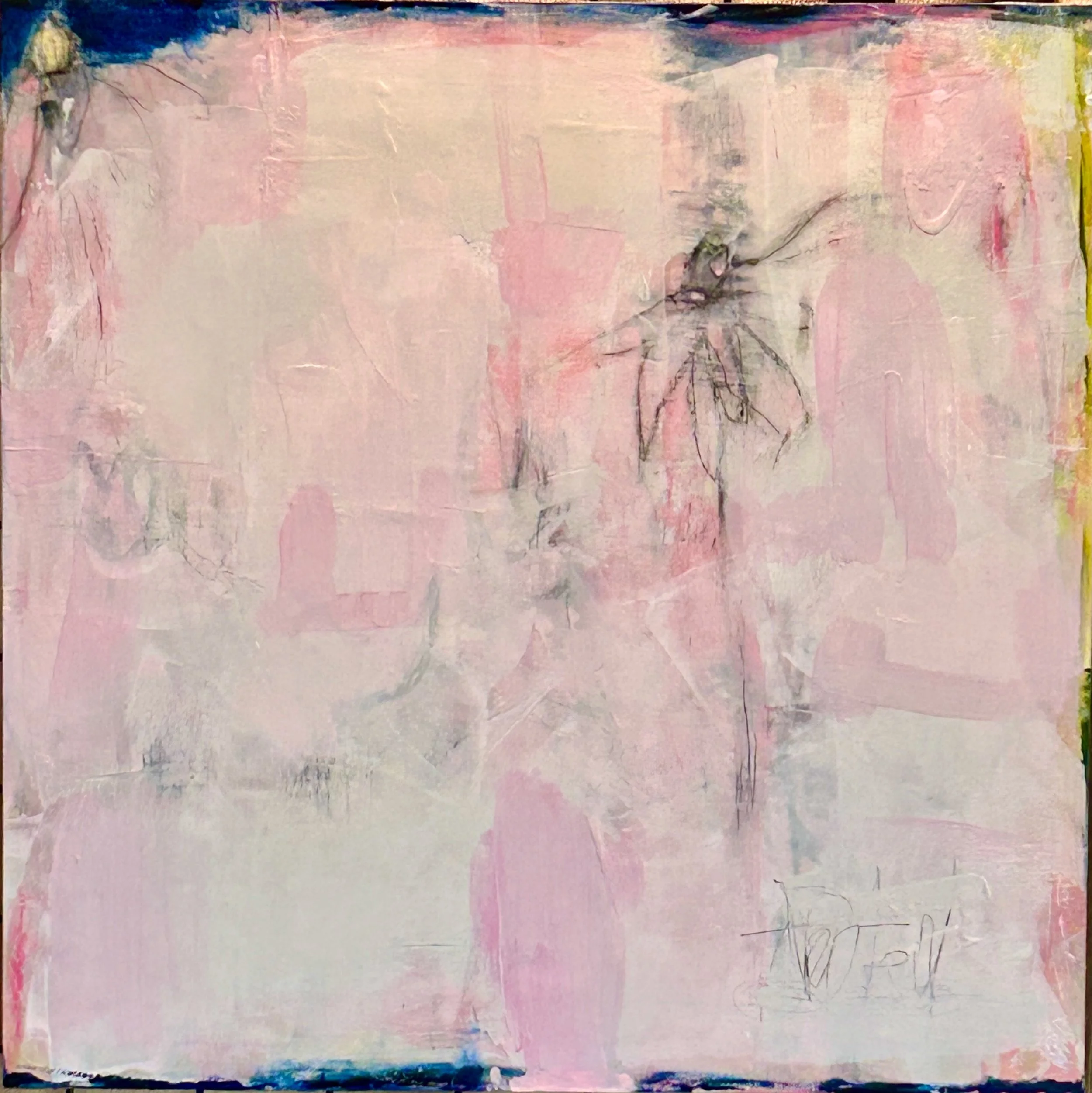 16x16 acrylic and charcoal on cradled wood panel