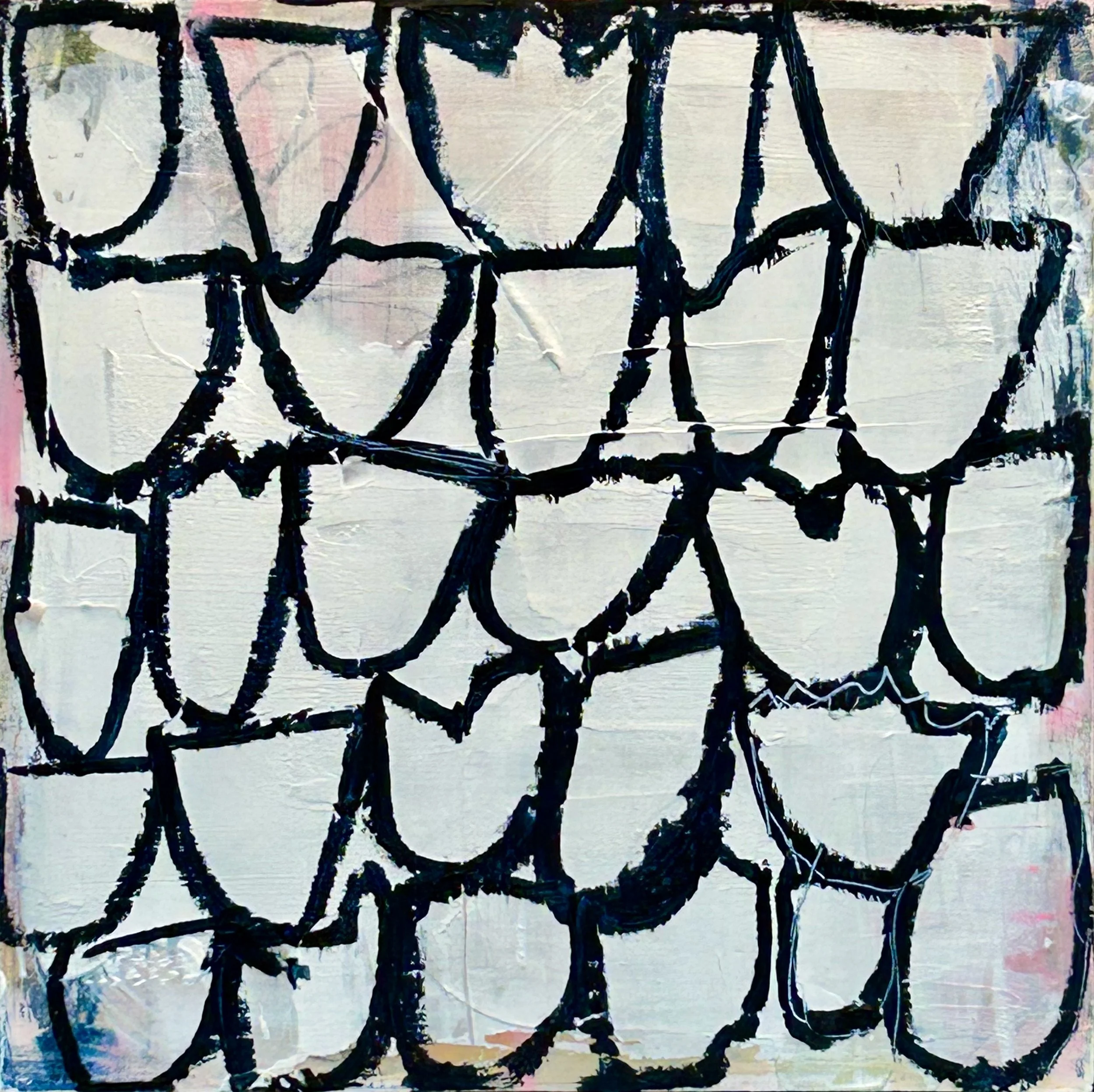 8x8 acrylic and oil stick on cradled wood panel