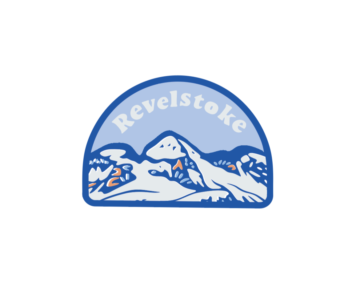 Revelstoke. Stickers, Totes, Postcards