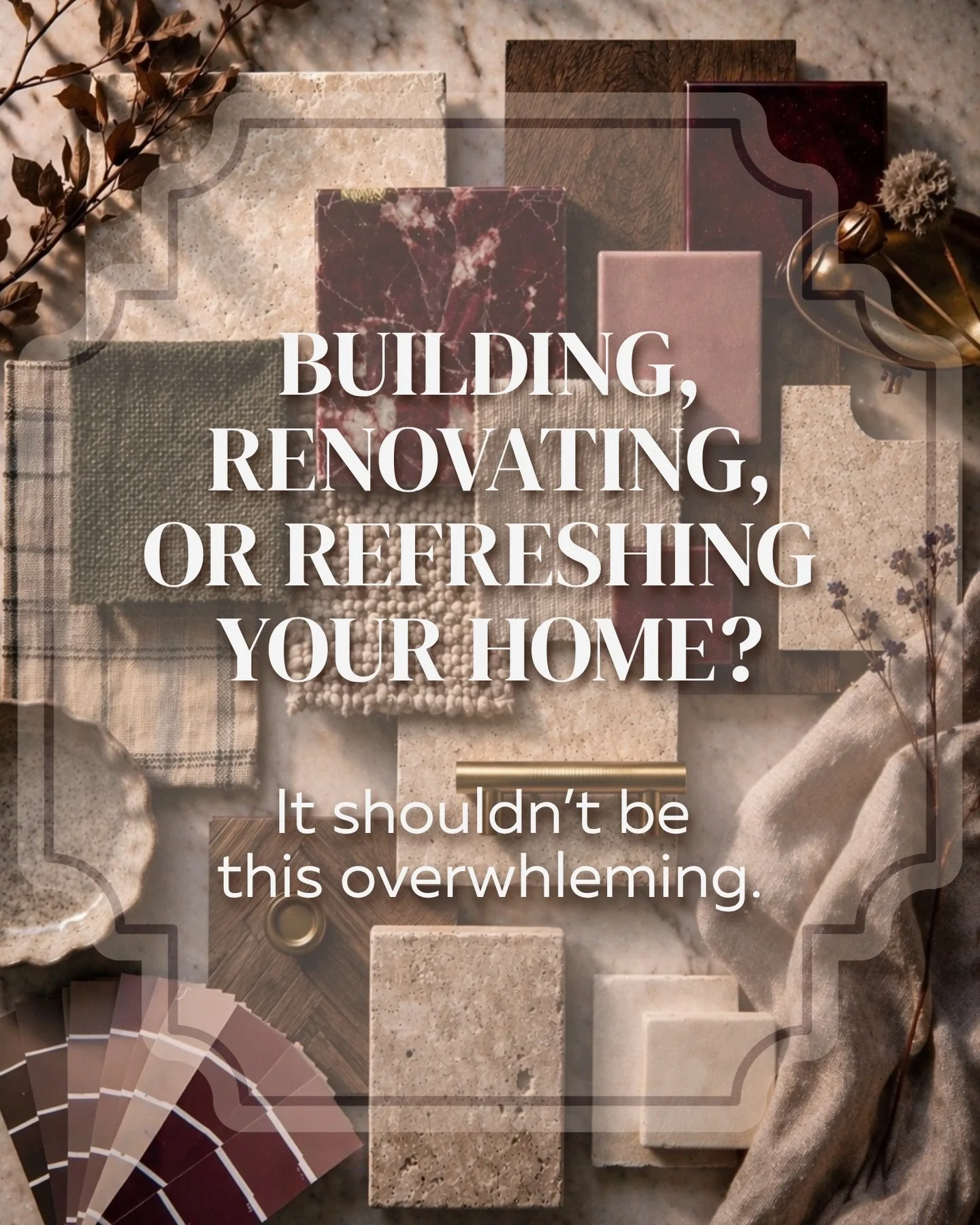 No one talks about how overwhelming it actually is to design a home.

The decisions. The details. The pressure to get it right the first time.

We take all of that and turn it into a clear, organized plan &mdash; so your home comes together the way i
