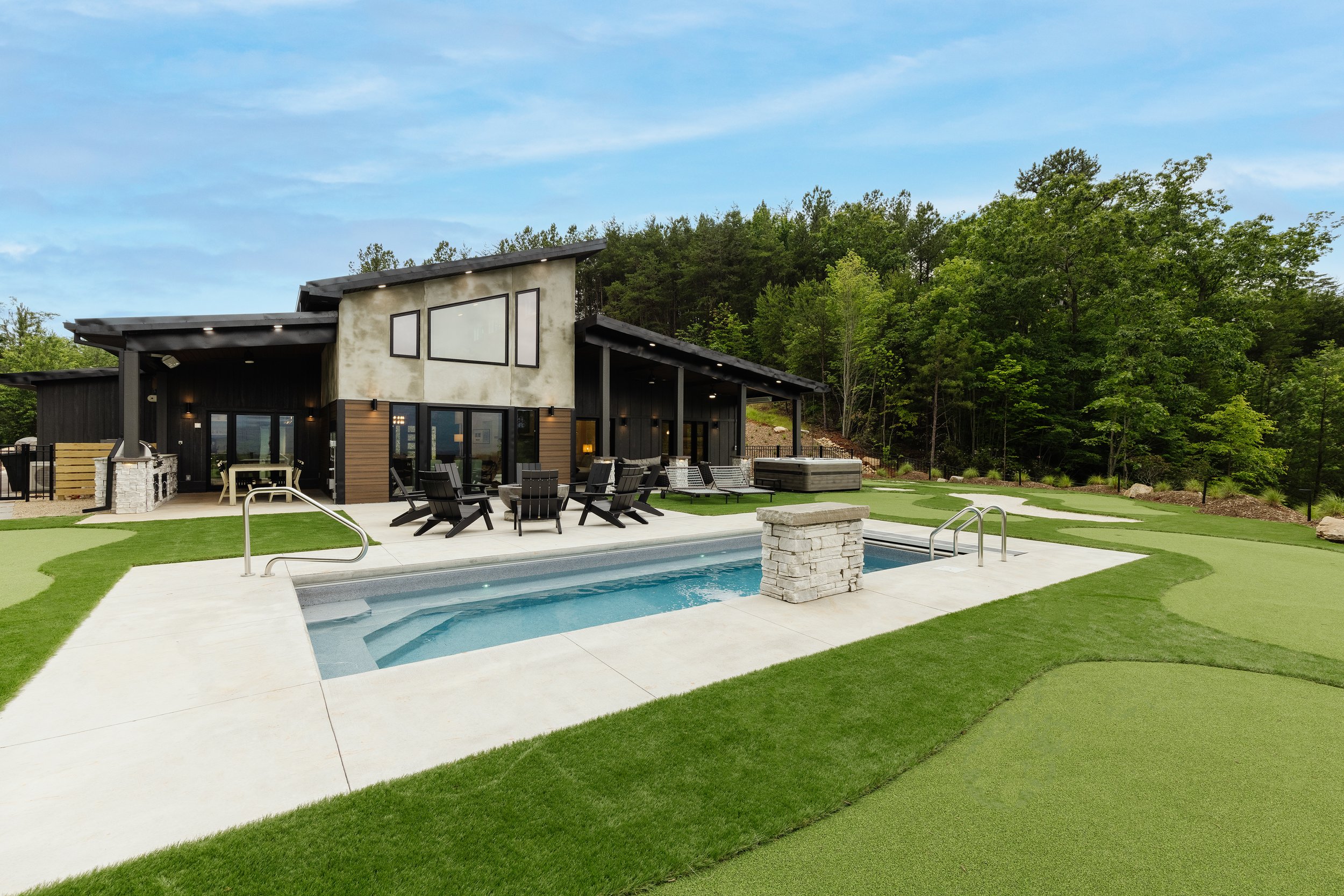 modern exterior with pool