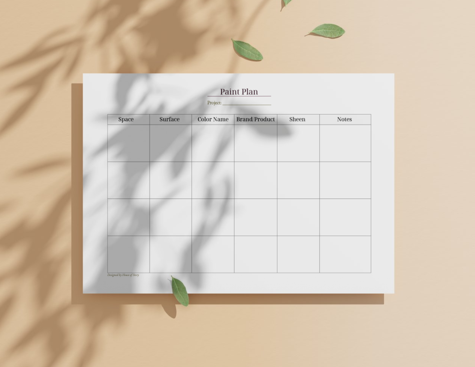 printable paint plan diy interior design paint selections