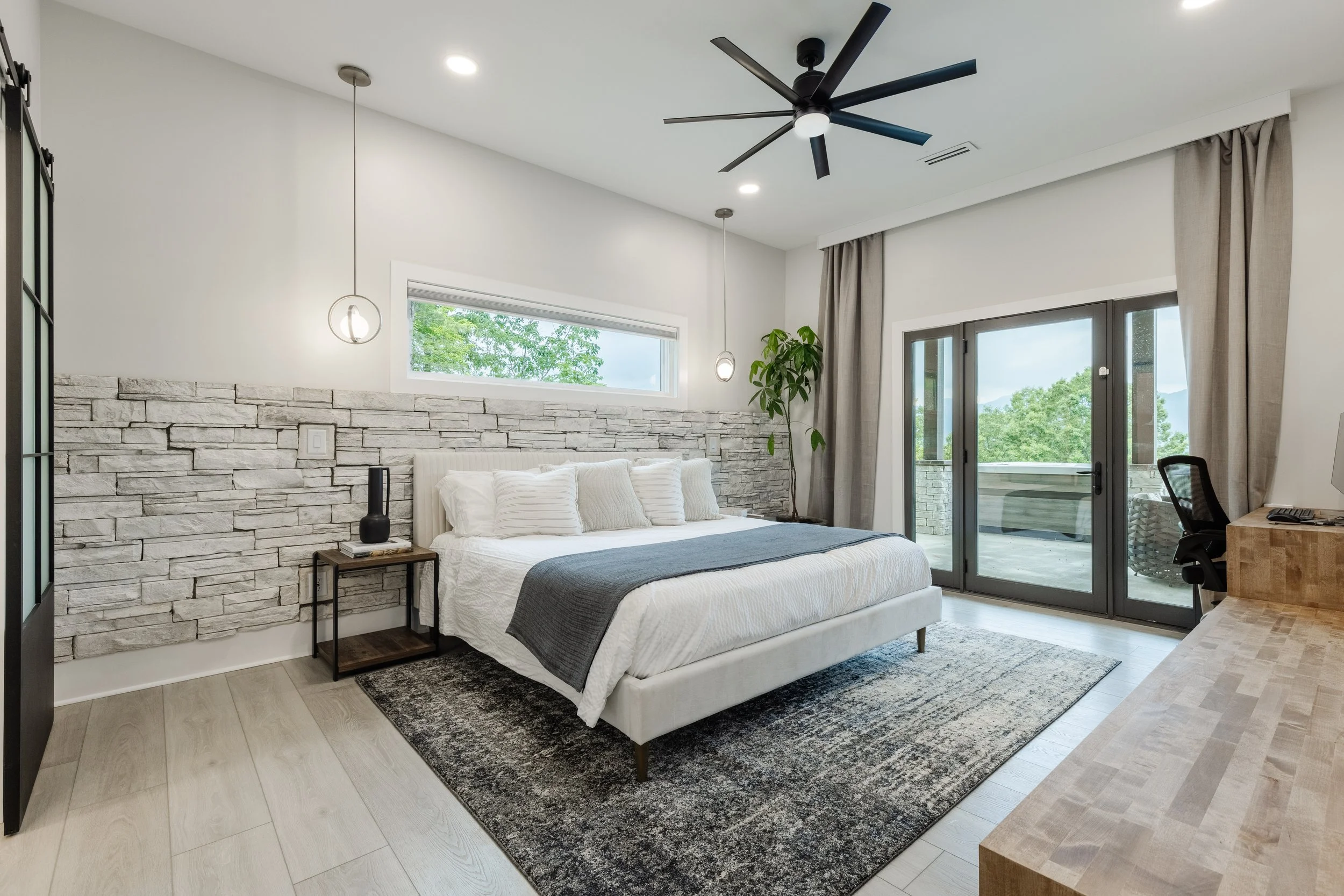 modern primary bedroom