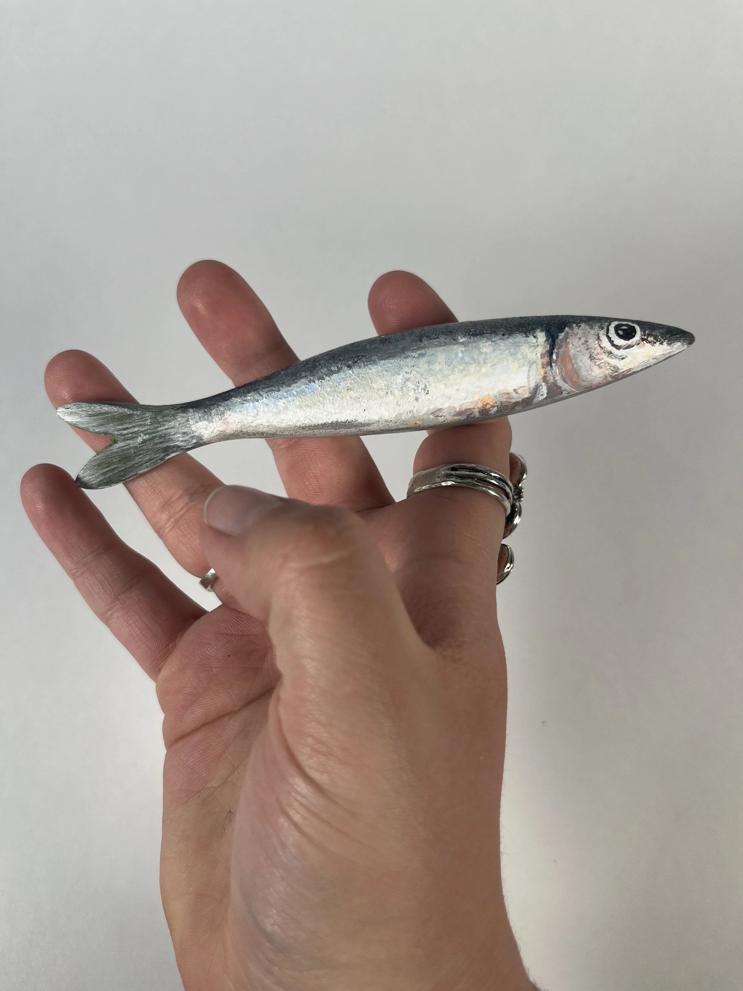 Individual Sardine
Acrylic and Nail polish on Wood
2025