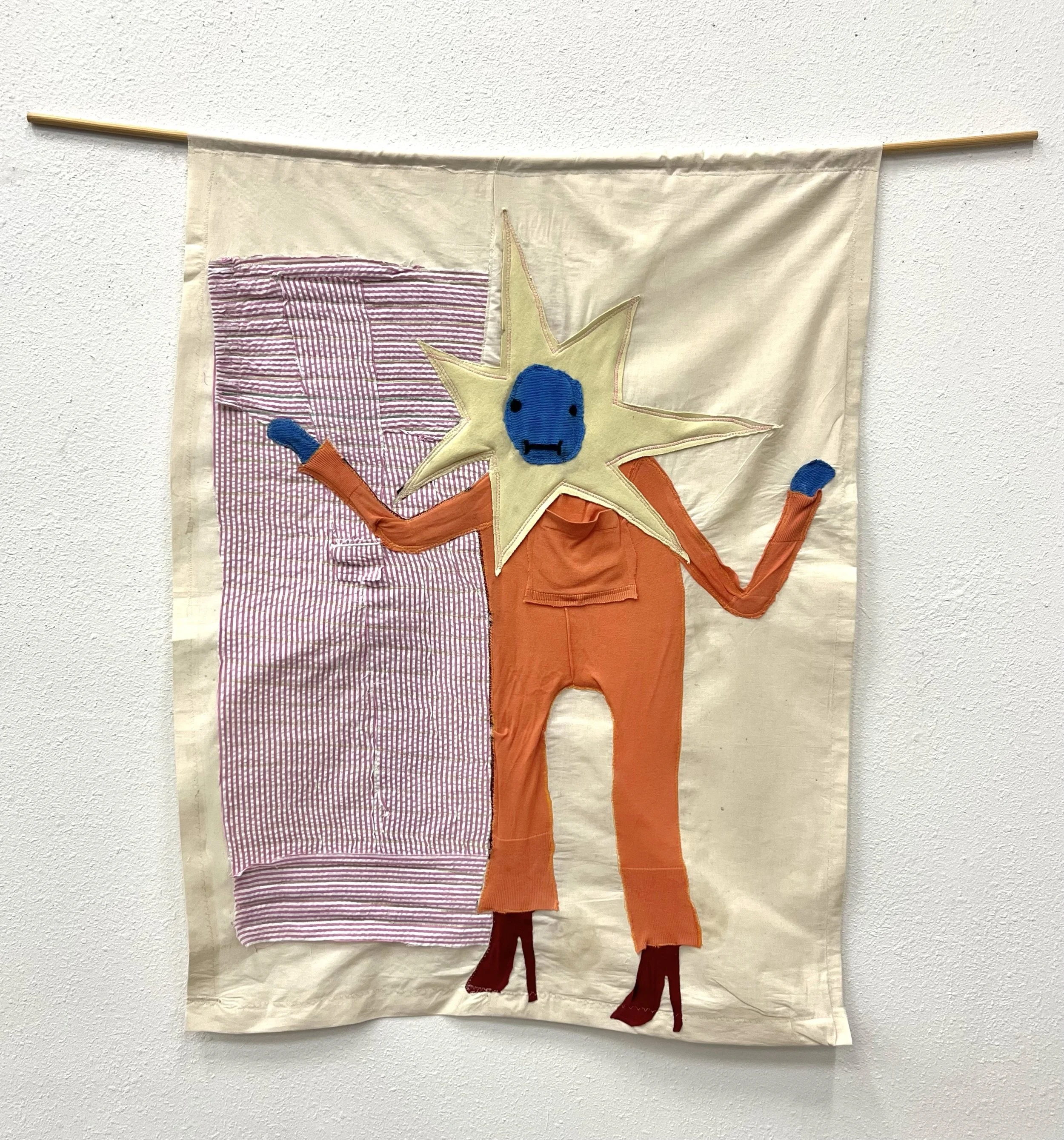 "Star Man"
36" x 48", 
Soft Collage Tapestry, 
2026