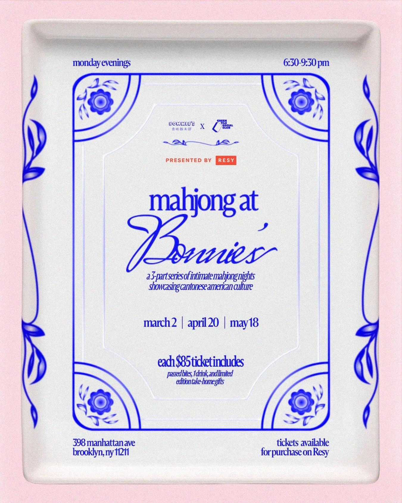 Mahjong with GTSC at Bonnie's, Presented by Resy