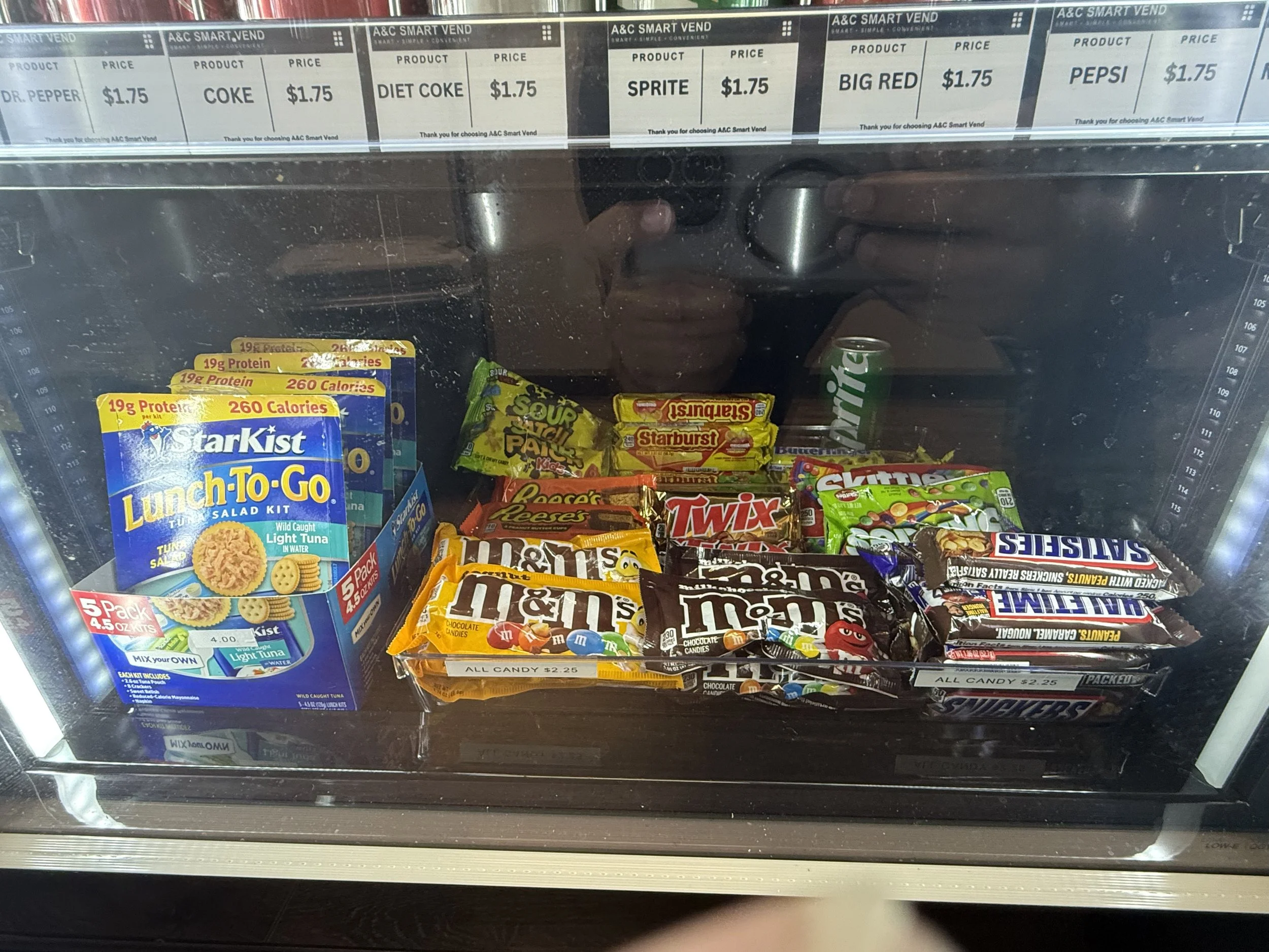 Our machines offer a clean, organized candy section