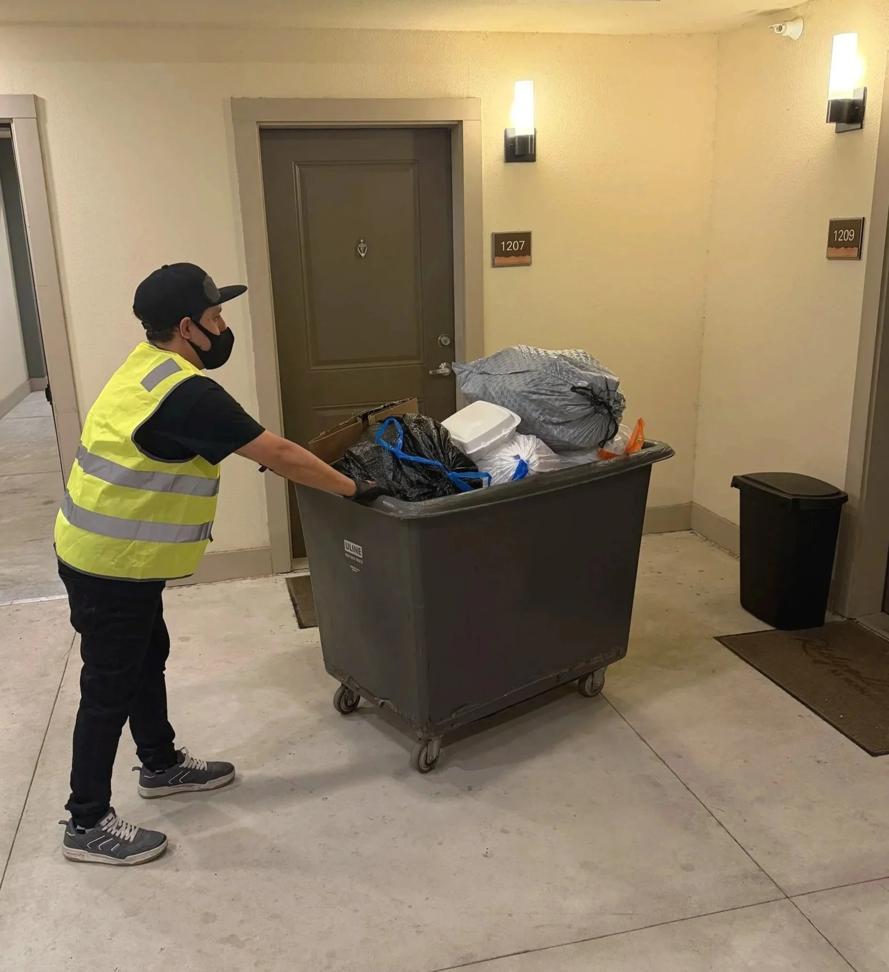 Valet trash and recycling service at a San Antonio, Texas apartment community