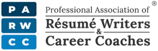 Logo for the Professional Association of Résumé Writers & Career Coaches with the acronym PA RW CC.