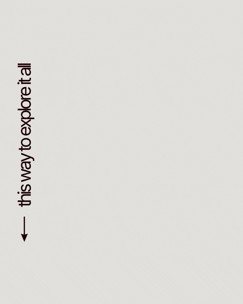 Arrow and text reading 'this way to explore it all' — directional prompt to scroll and explore It's Cindy Kumar