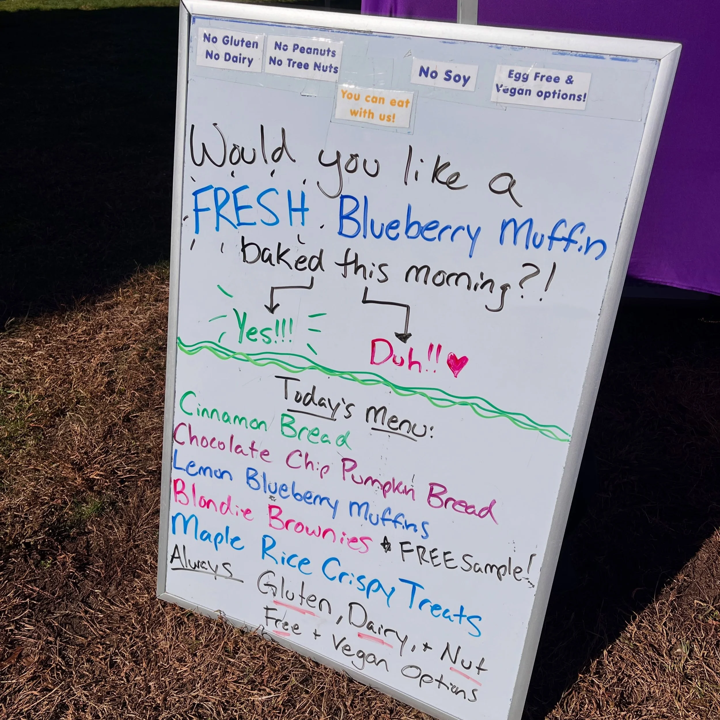 Last @westfieldfarmersmarket today for me until December 12th! Come on out and grab some delicious Lemon Blueberries Muffins baked this morning! They are gluten, dairy, nut free AND vegan! 😍💜 #vegan #glutenfree #bakery #massachusetts #fall