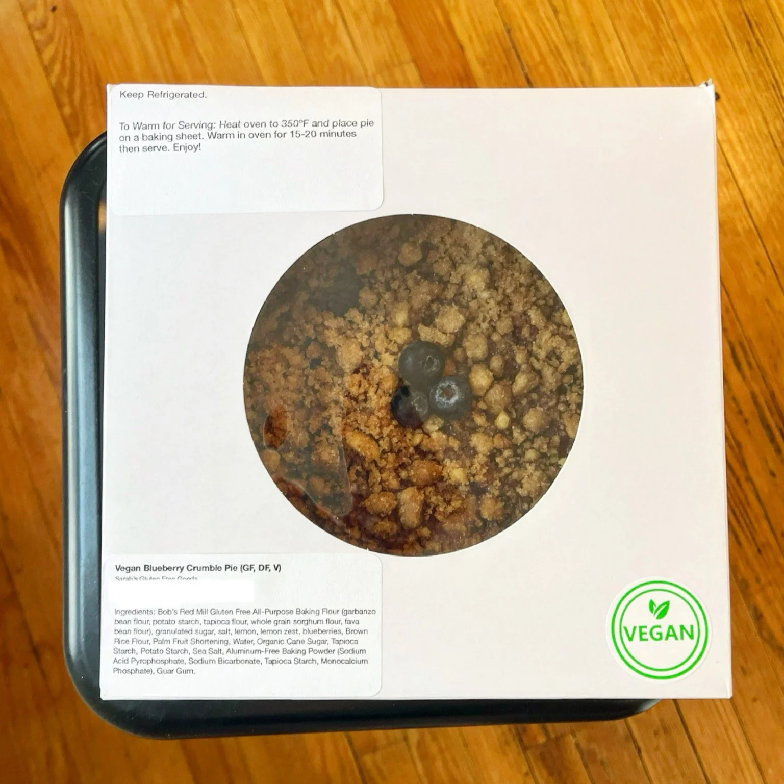 Gluten Free & Vegan Blueberry Crumble Pie