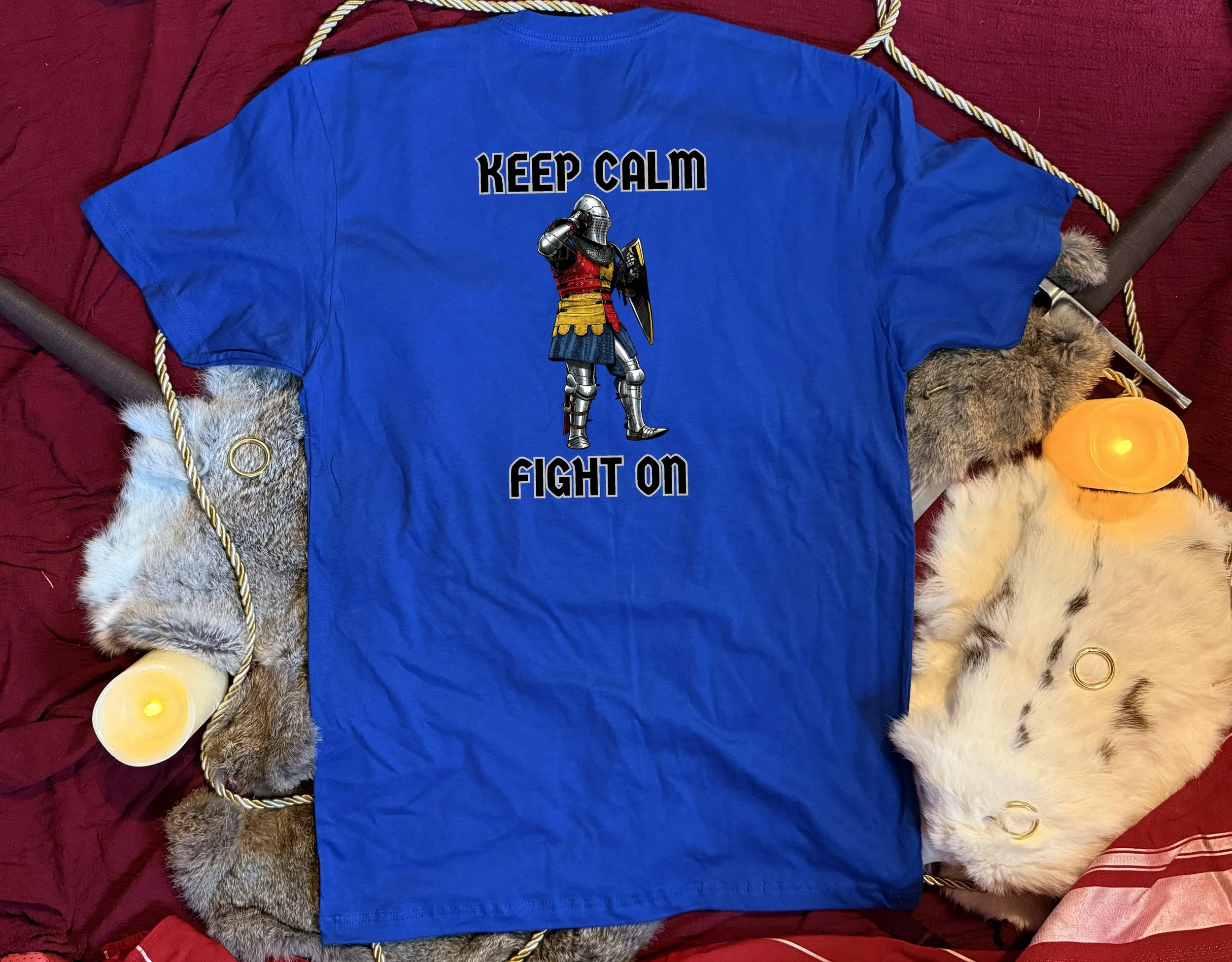 'Keep Calm, Fight On' Medieval Knight T-Shirt Men's