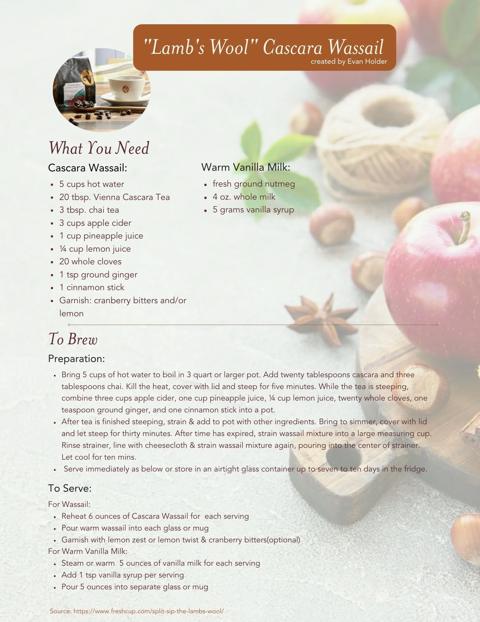 Cascara Wassail Recipe