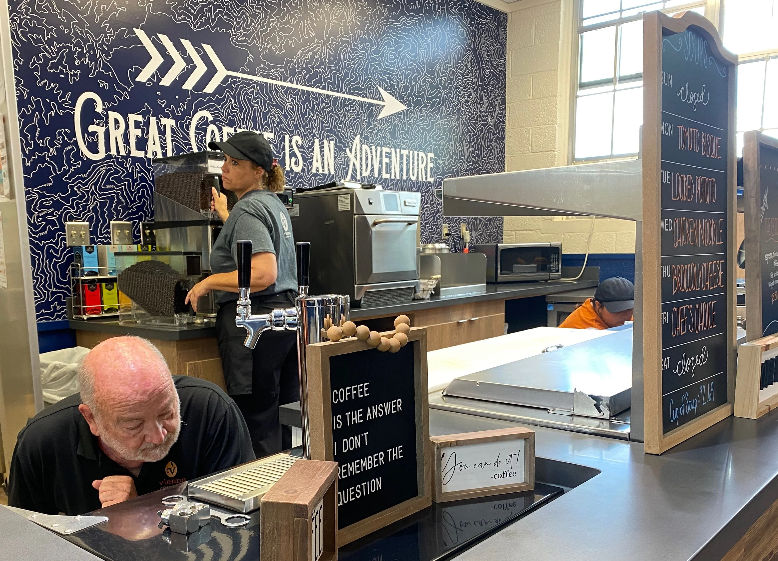 John sets up cold brew