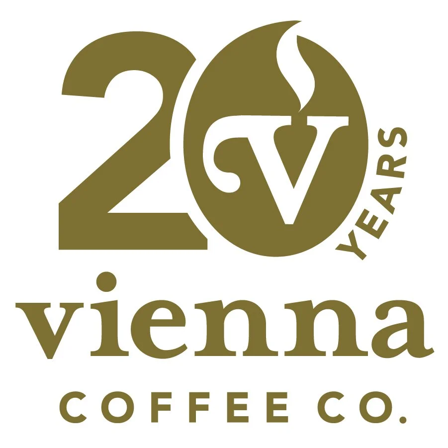 Vienna Coffee Company's 20th anniversary logo