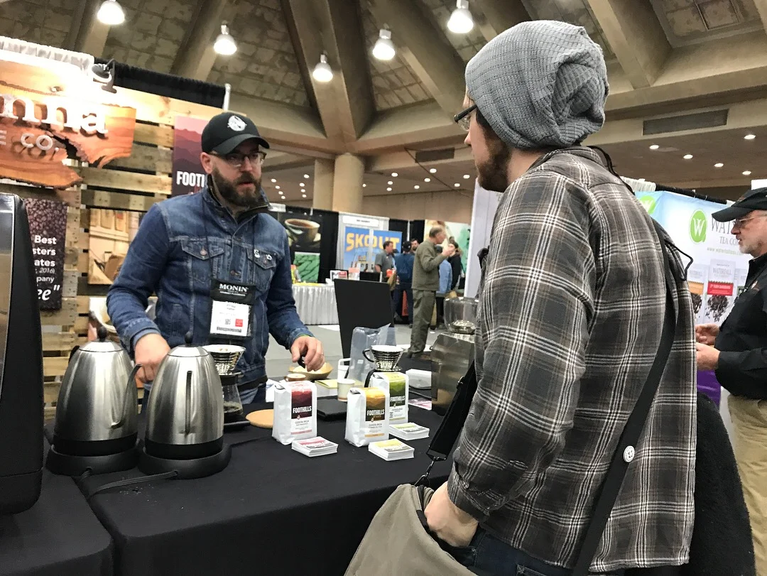  Philip brewed pour overs of our new Foothills Series to introduce customers to our coffee. 