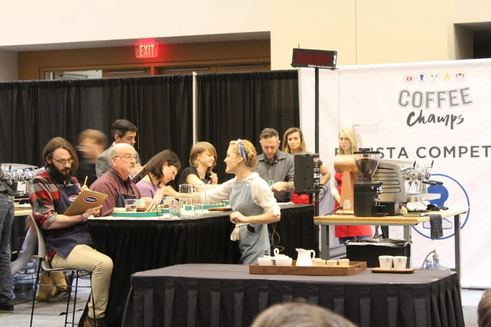 Even a Guest Judge gets the Barista's full attention... and tastes it all!