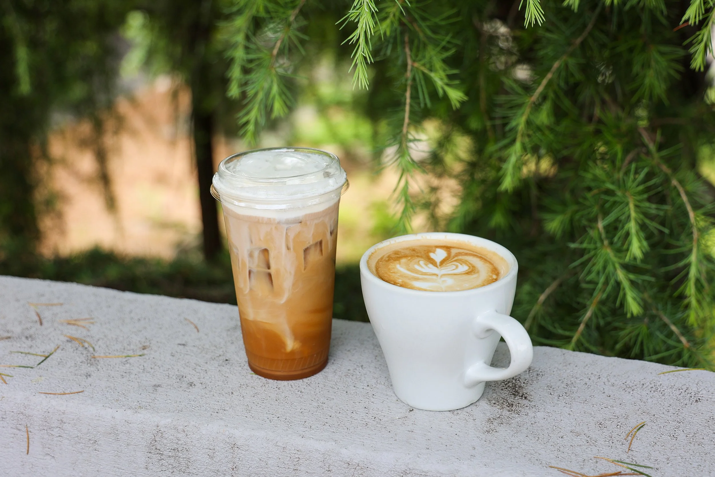 Campfire Cold Brew and Peach Cobbler Latte