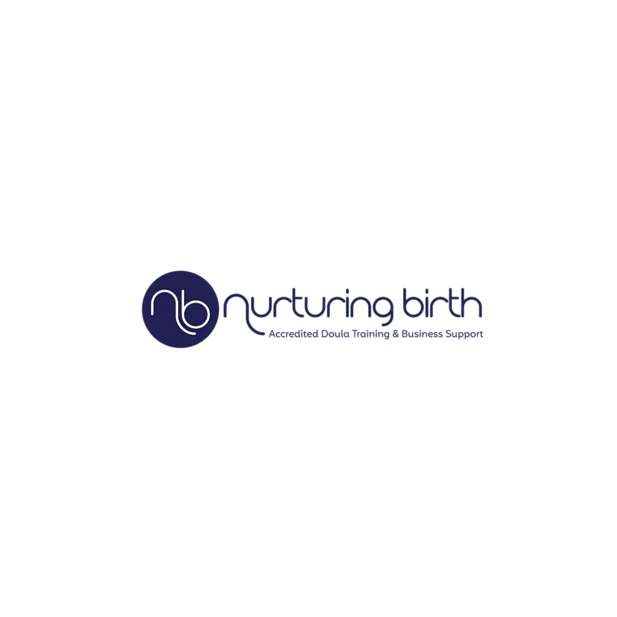 Logo of Nurturing Birth, featuring a stylized violet uterus icon with a heart at the top, and the text 'nurturingbirth' with the tagline 'Certified Doula Training & Business Support'.
