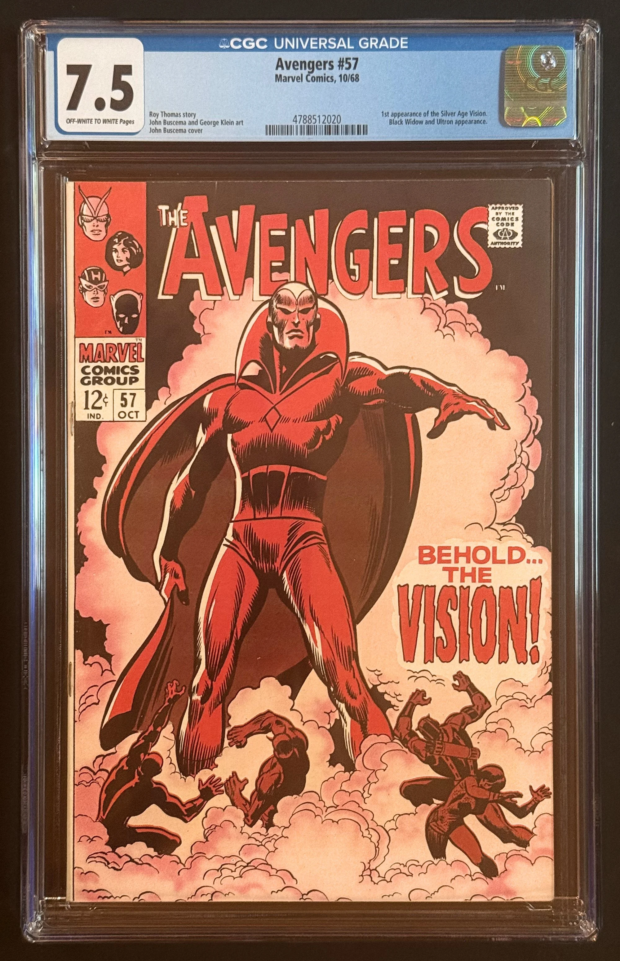 Avengers #57 — First Silver Age Vision (1968, CGC 7.5)