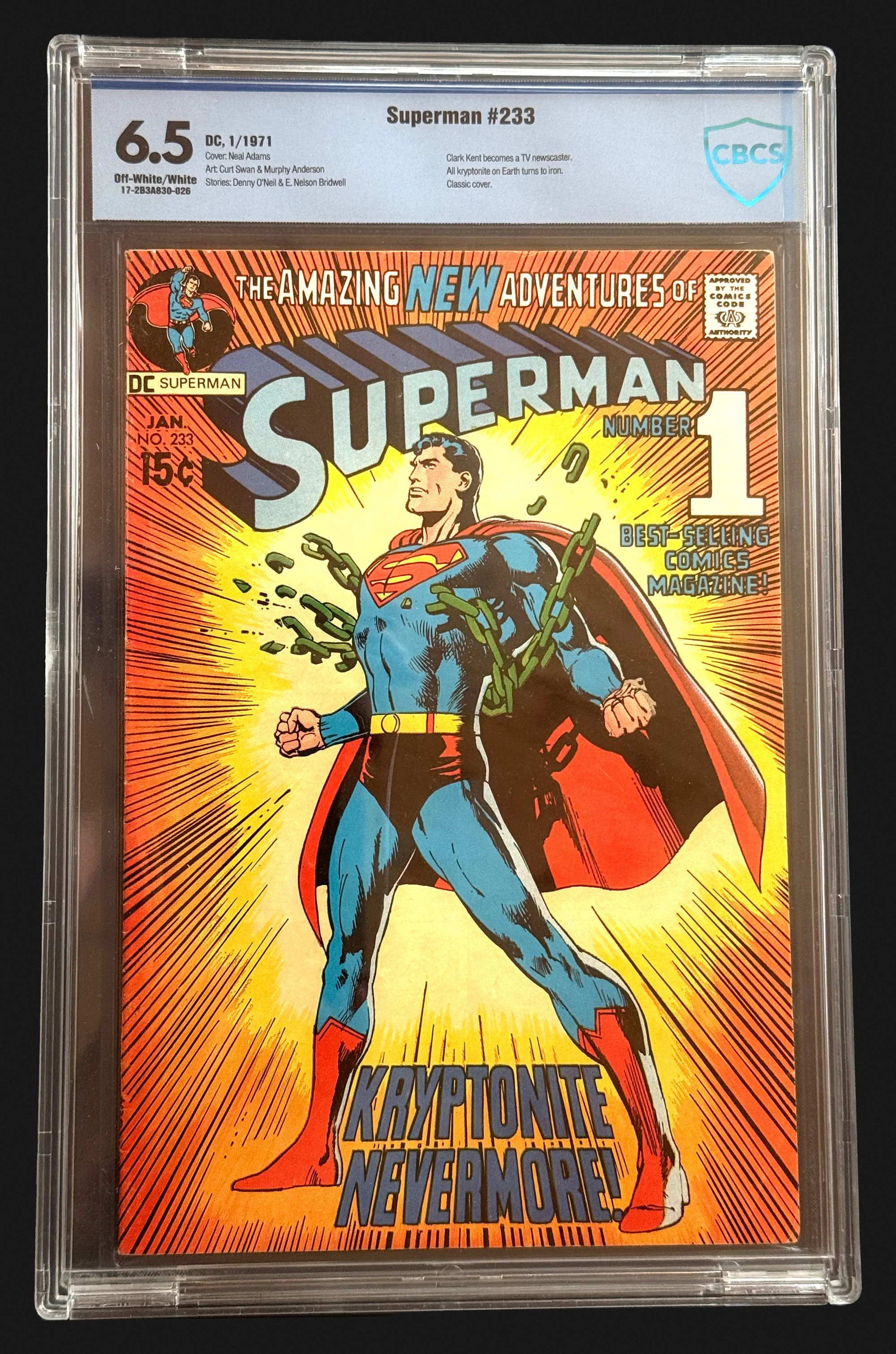 Superman #233 — "Kryptonite Nevermore!" (1971, CBCS 6.5)
