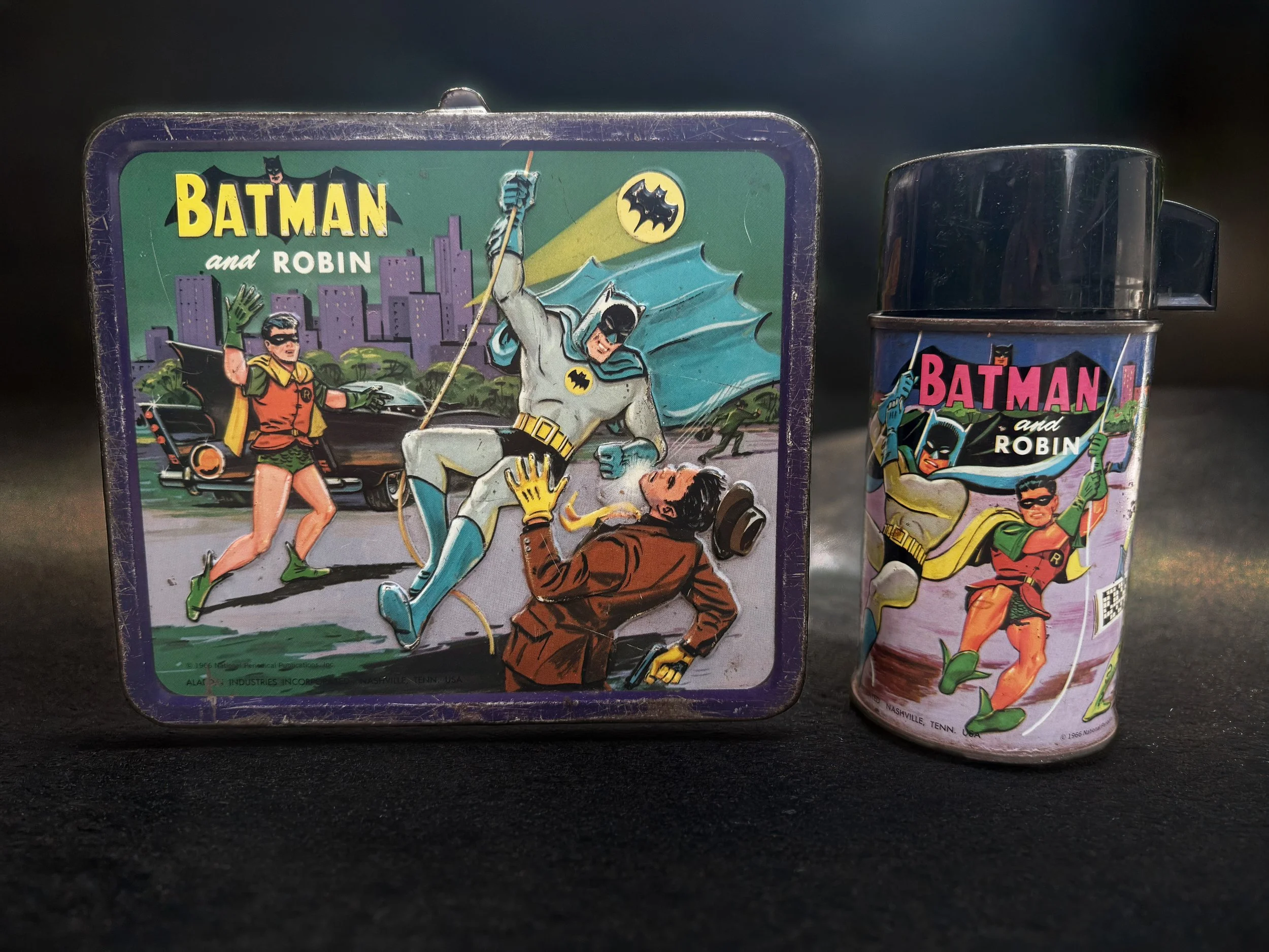 Batman & Robin Lunch Box and Thermos (1966, Aladdin)