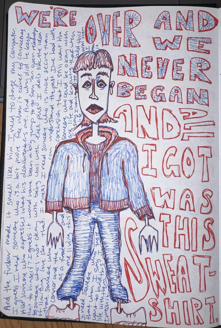 pen on paper.