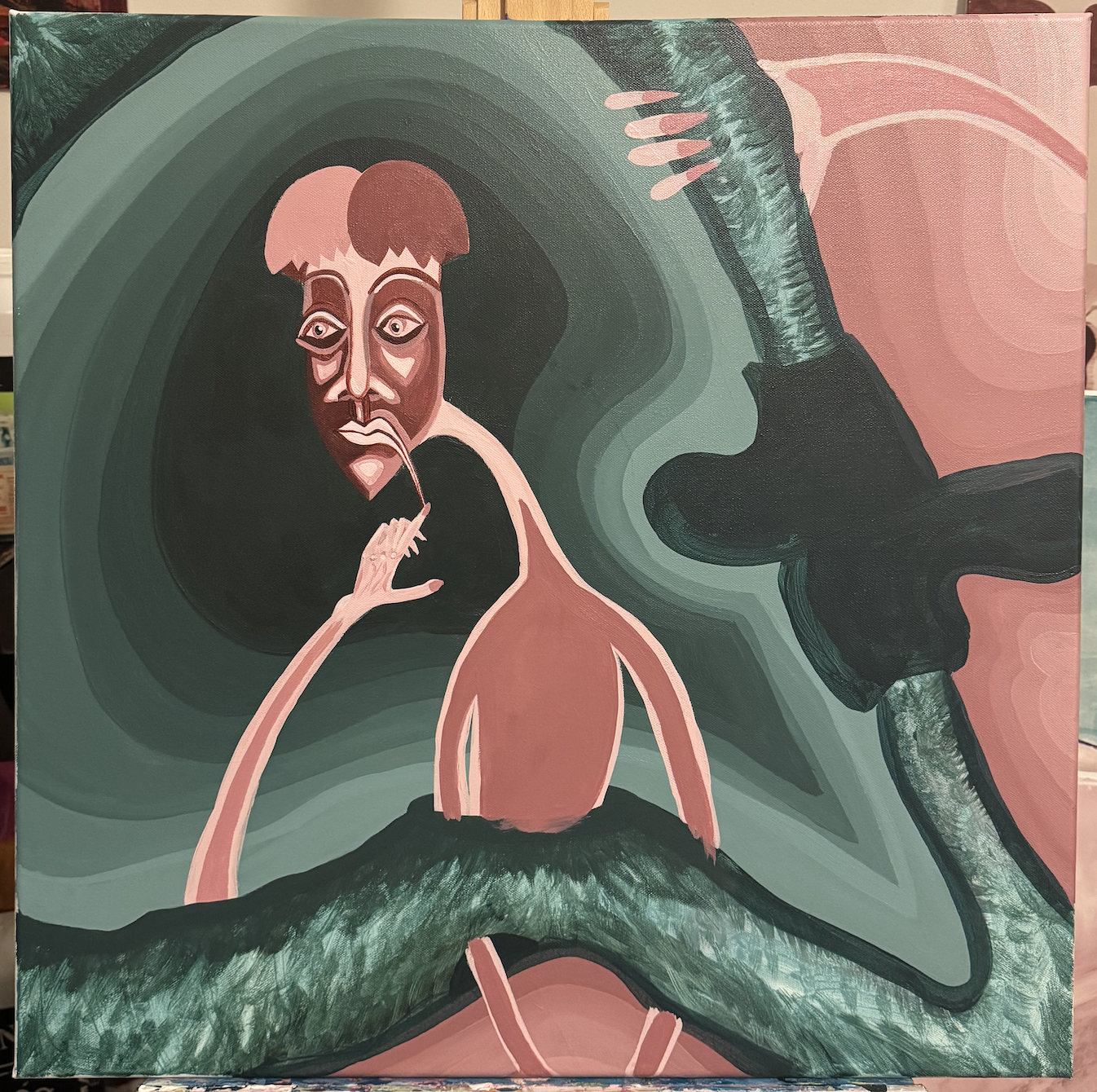 acrylic on canvas, 24x24in (unfinished)