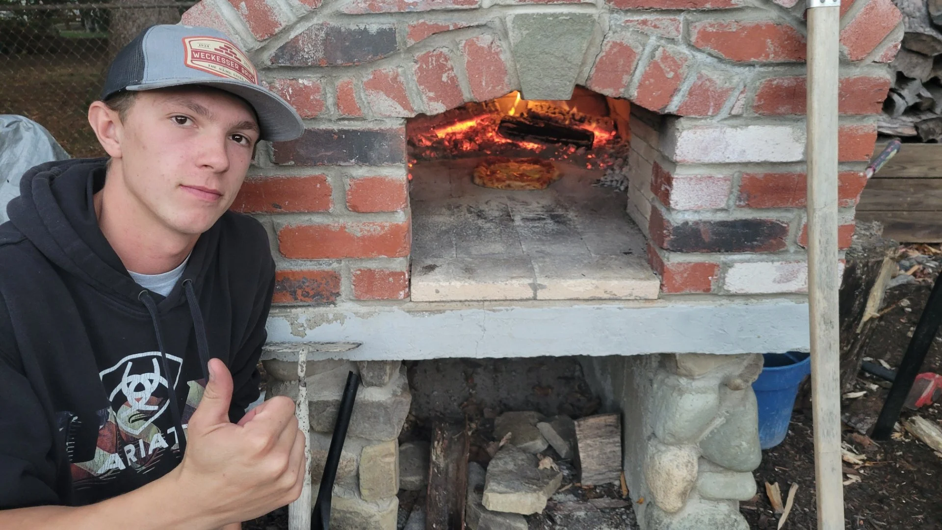 My personal pizza oven in Boston, NY.