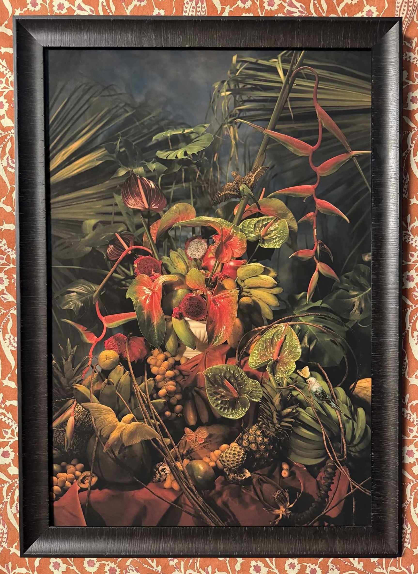 Anthurium in Blue Framed, 24"x36"