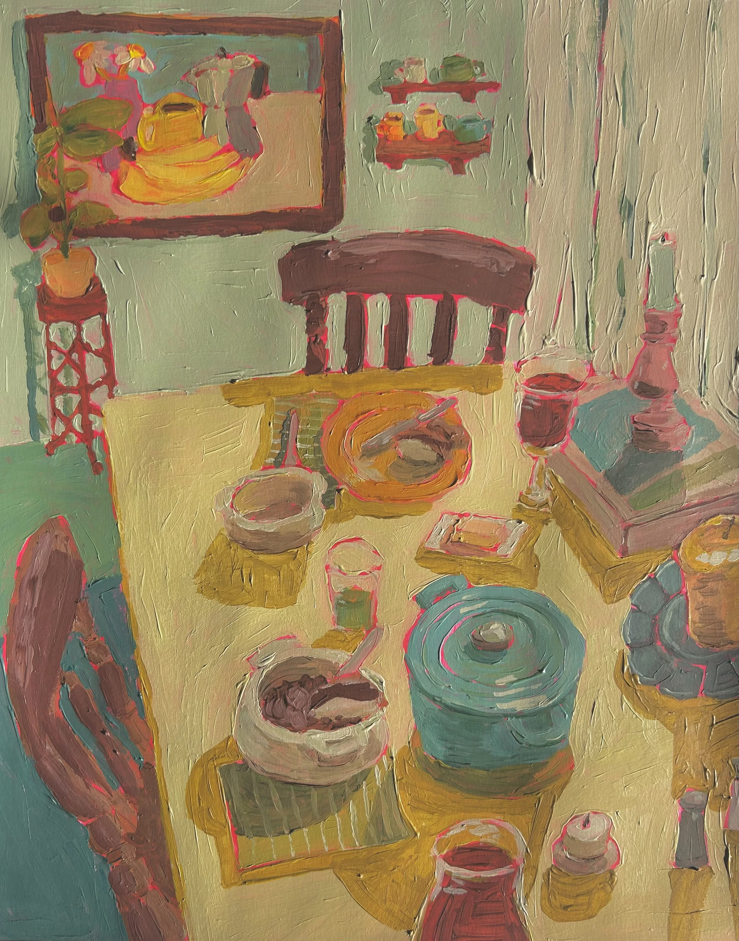 Soup for Dinner, 12x16 in., acrylic on bristol