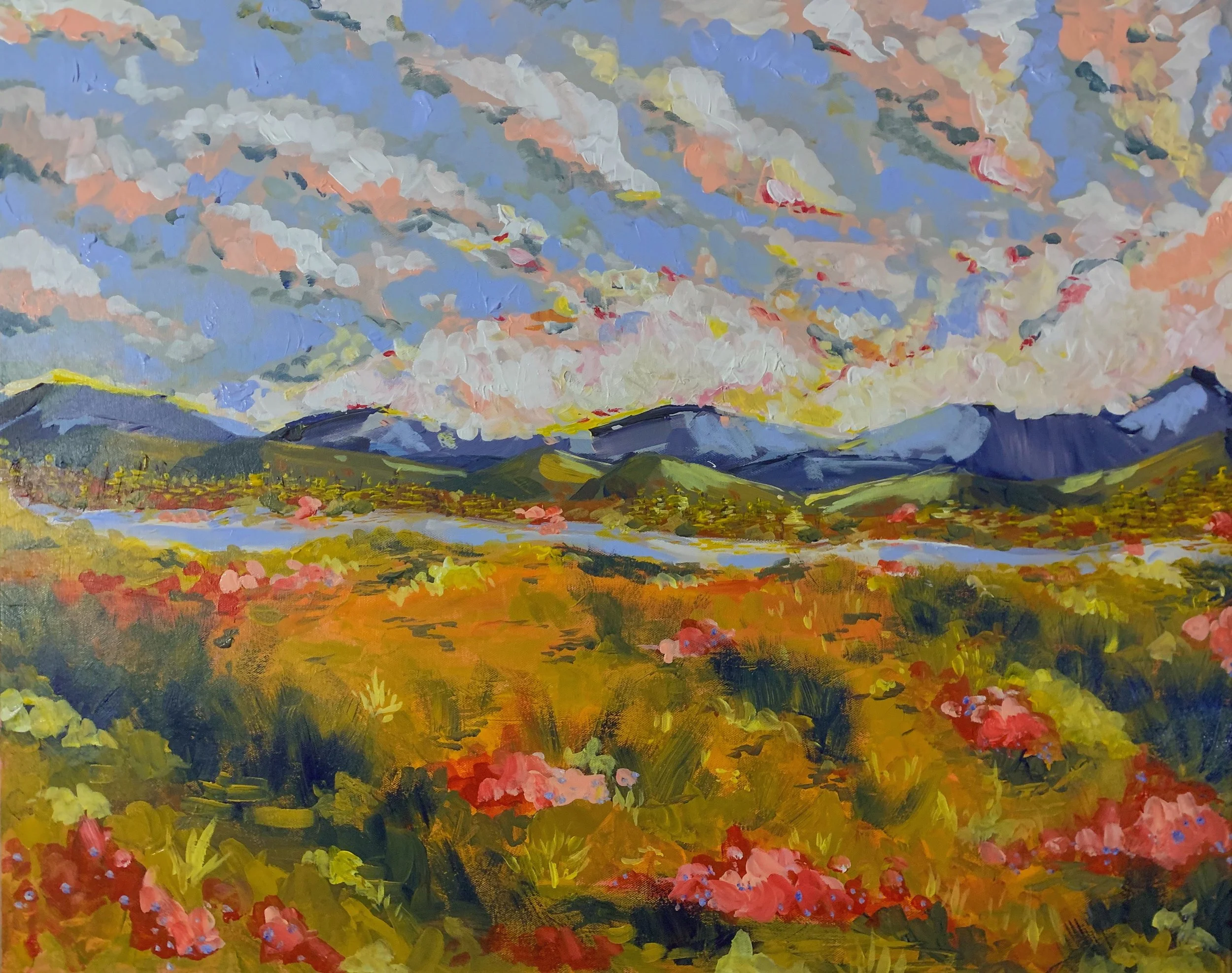 Falling in Love With Alaska, acrylic on canvas, 24x30 in.