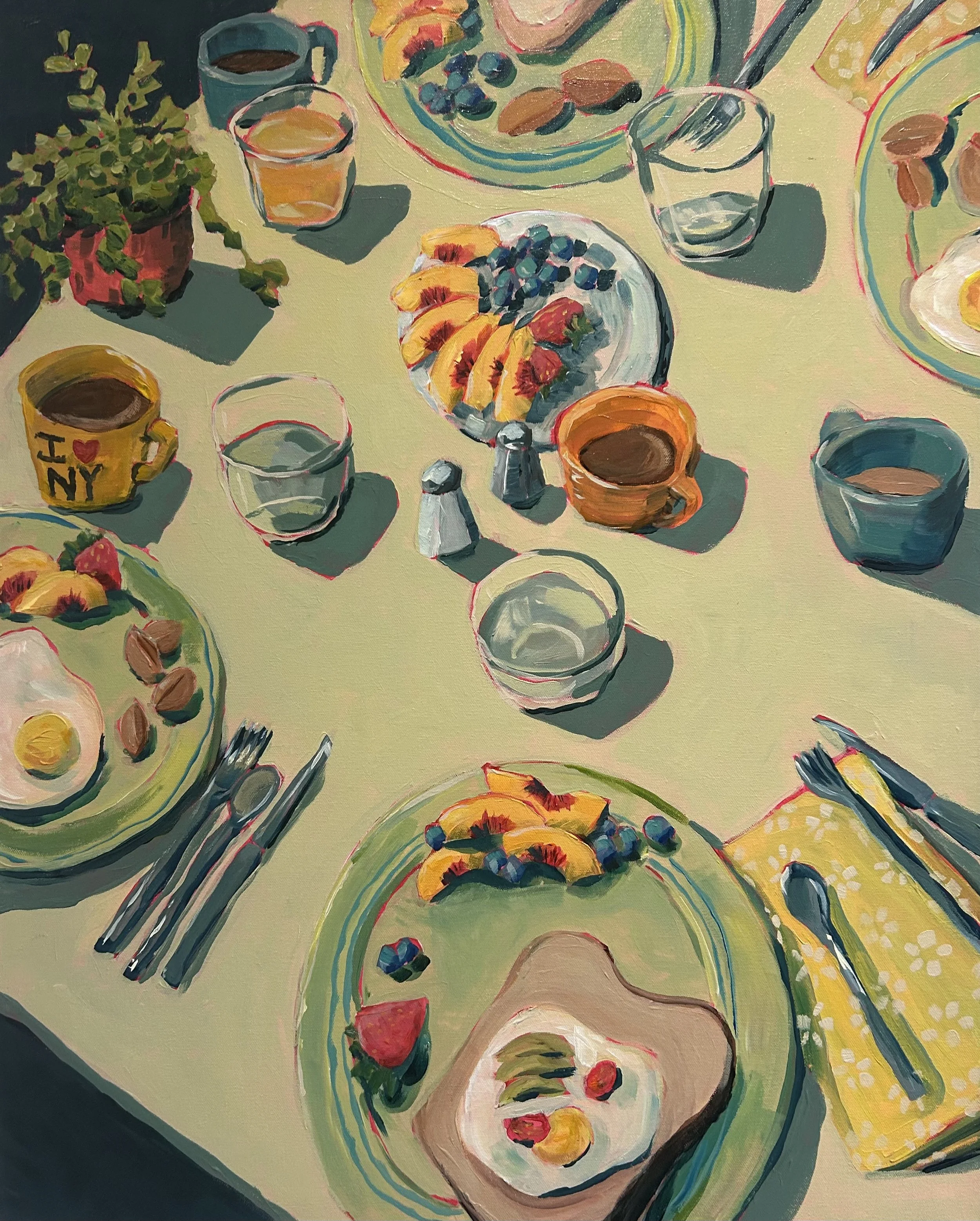 Brunch, 24x30 in., acrylic on canvas. 1/7 An Ode to our Spaces