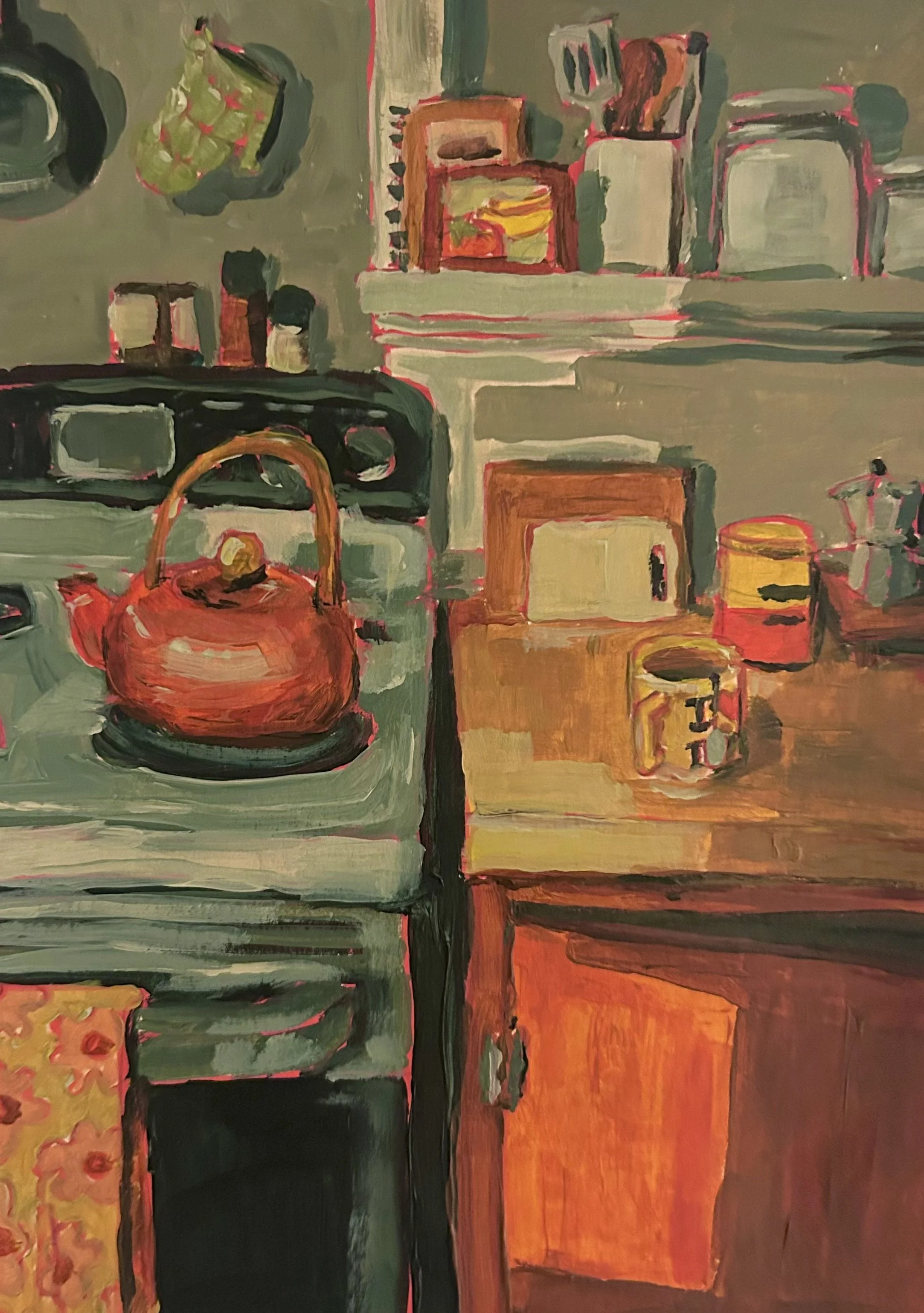 Morning Tea, 7x9 in., acrylic on paper