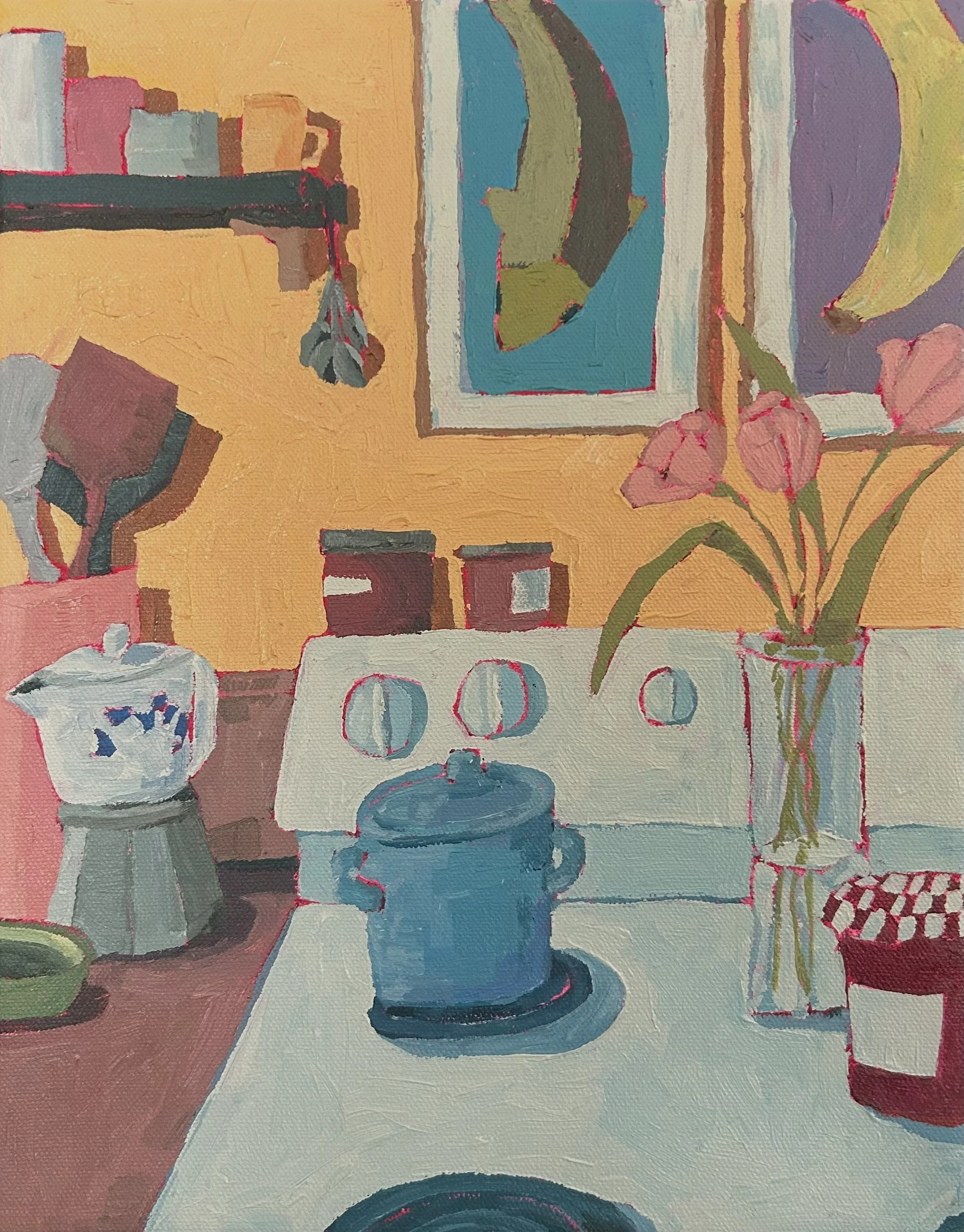 Italian Mokapot, 11x14 in., Acrylic on Canvas