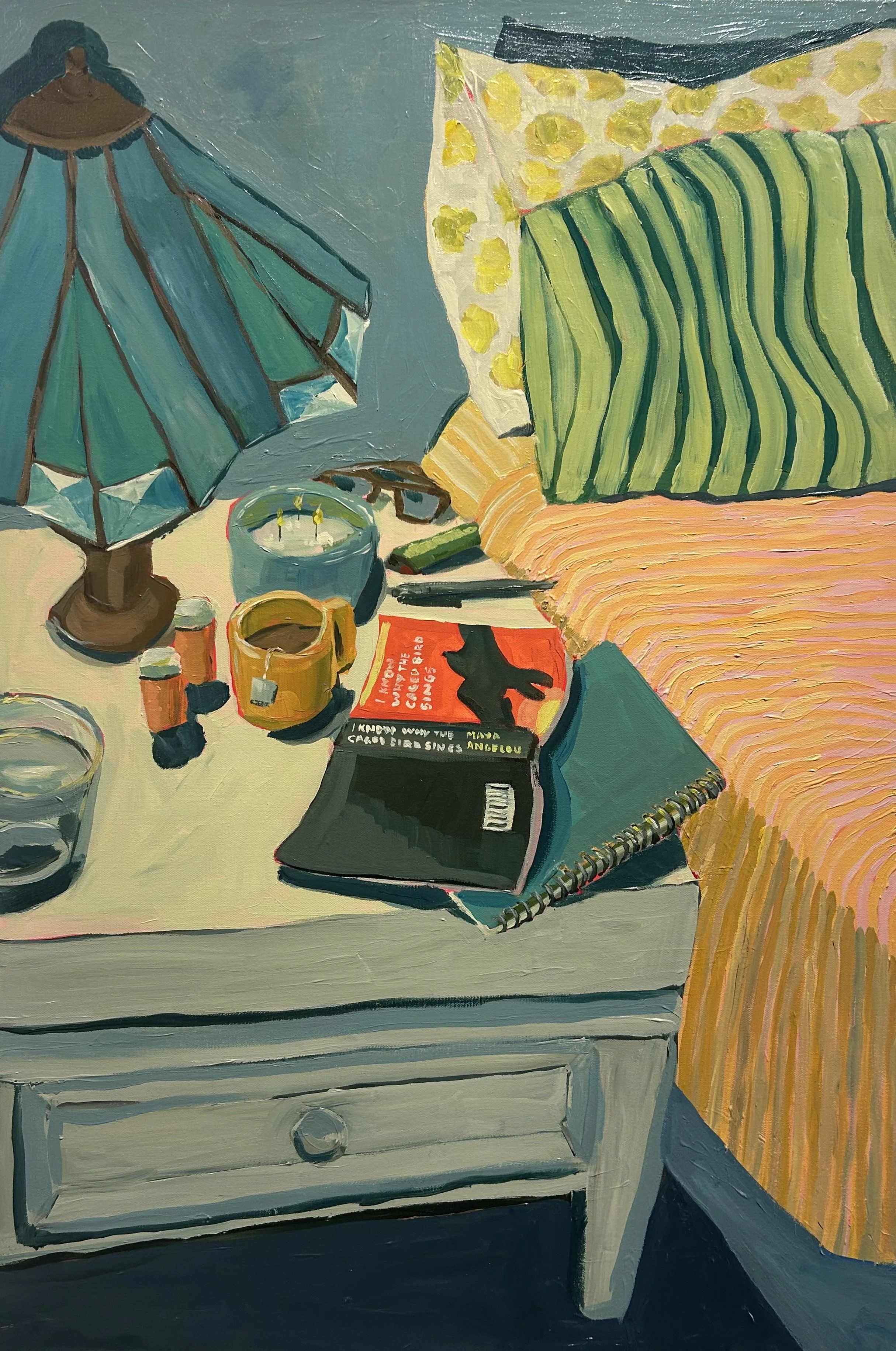 Before Bed, 24x36 in., acrlyic on canvas. 5/7 An Ode to our Spaces