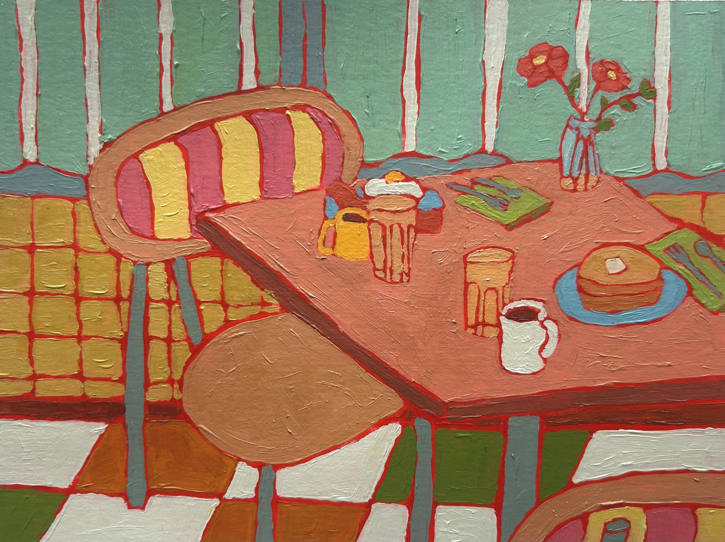 Diner Decor, 5x8 in., acrylic on paper