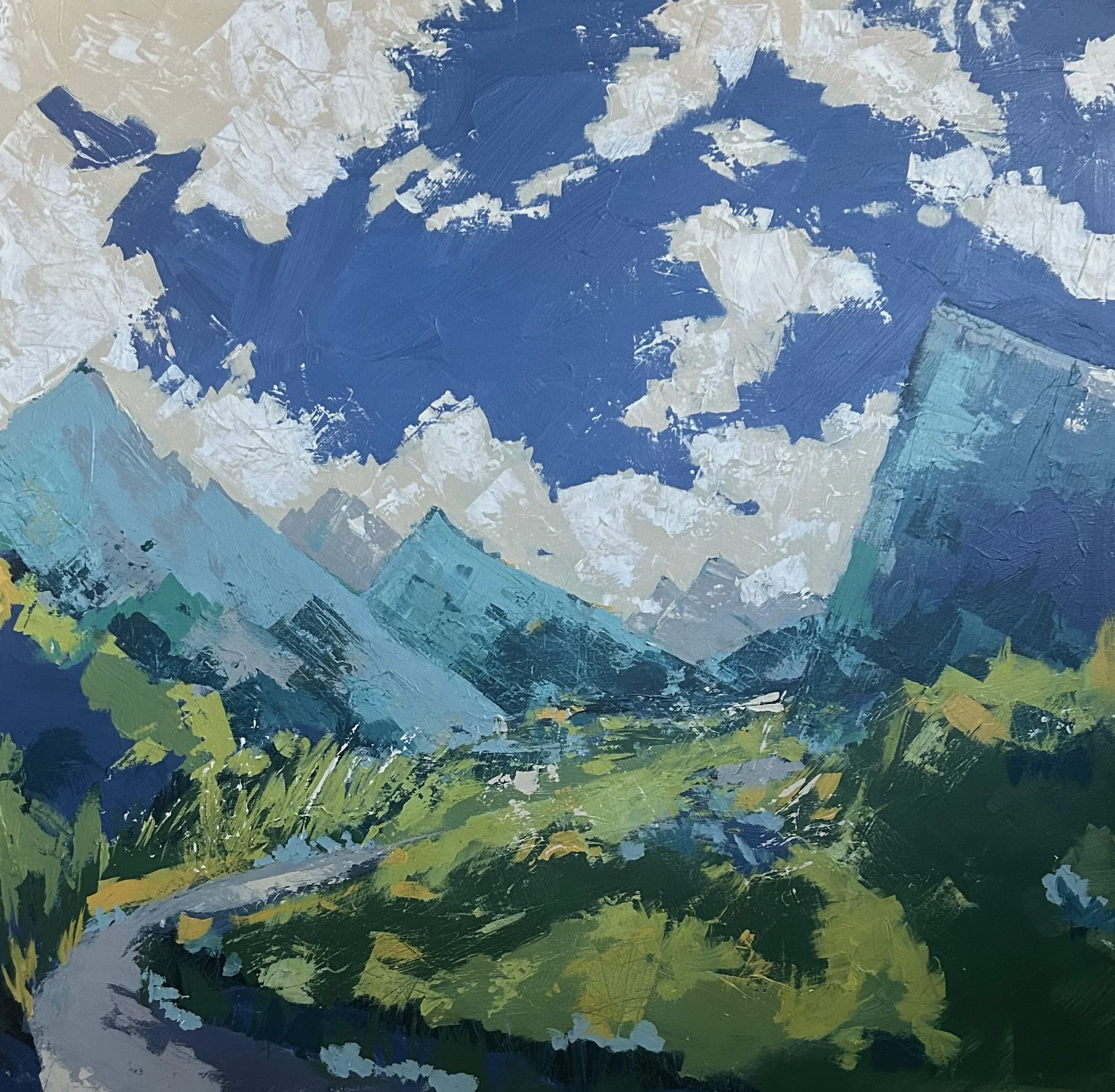 Roadtripping North, 36x36 in., acrylic on canvas