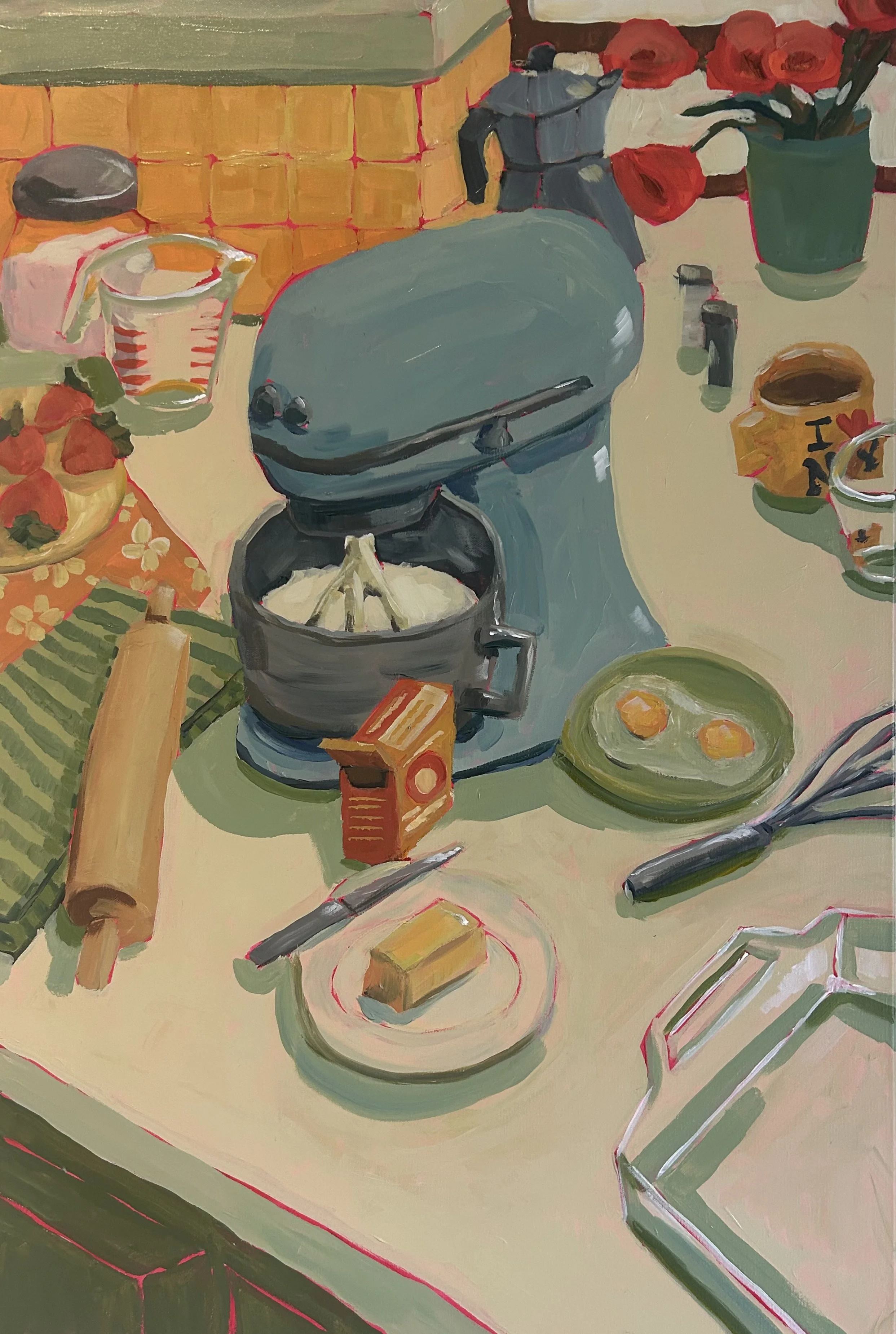 Baking, 24x36 in., acrylic on canvas. 3/7 An Ode to our Spaces