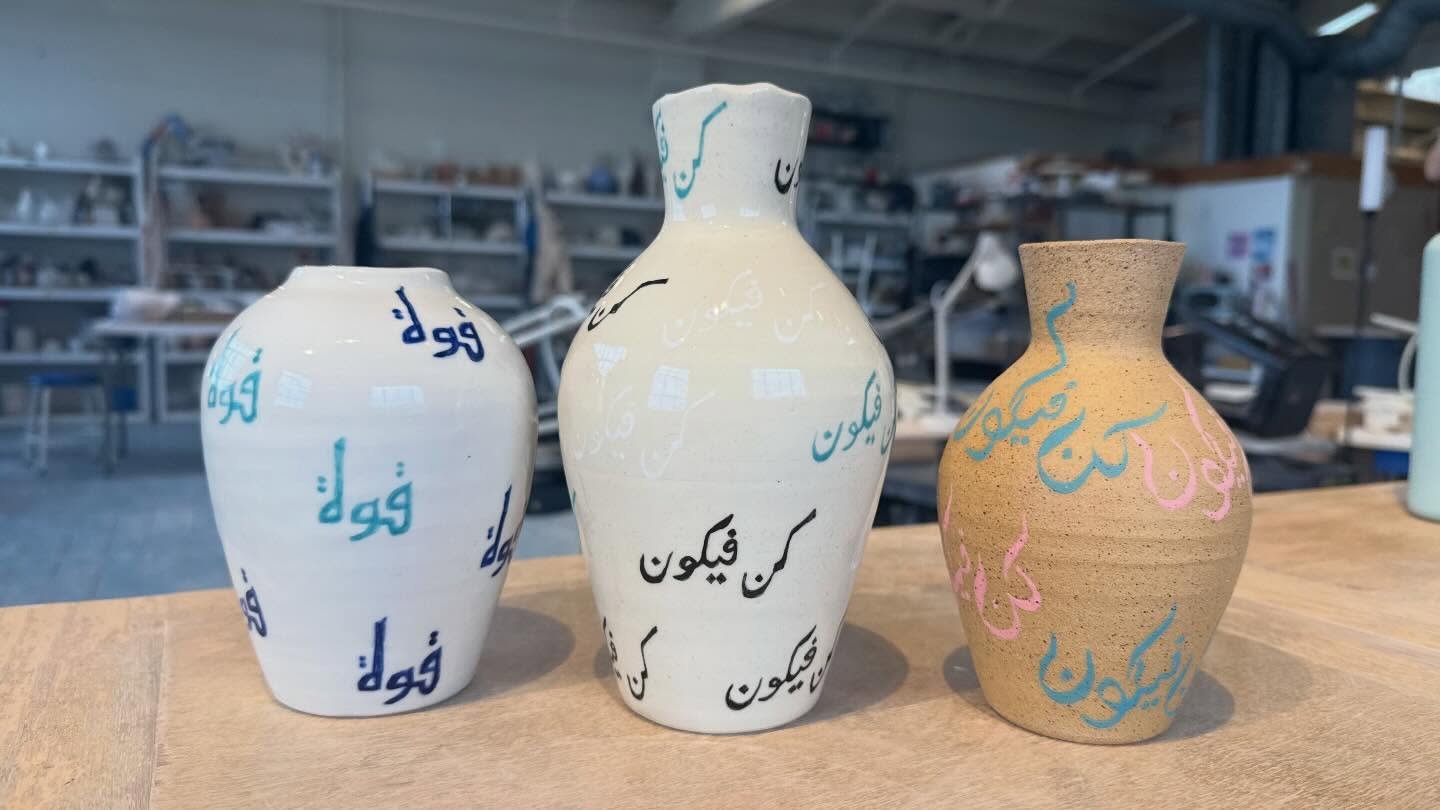 Collab with the incredible @claybyclaire_sf. Here are the finished pieces! Swipe for close-ups, process photos, and an oopsie. As for the oopsie, as two of the pieces say, &ldquo;kun faya kun&rdquo; 🤷🏽&zwj;♀️. We improvised and we were able to salv