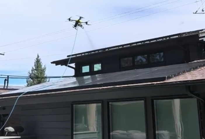 Solar Panel Drone Cleaning