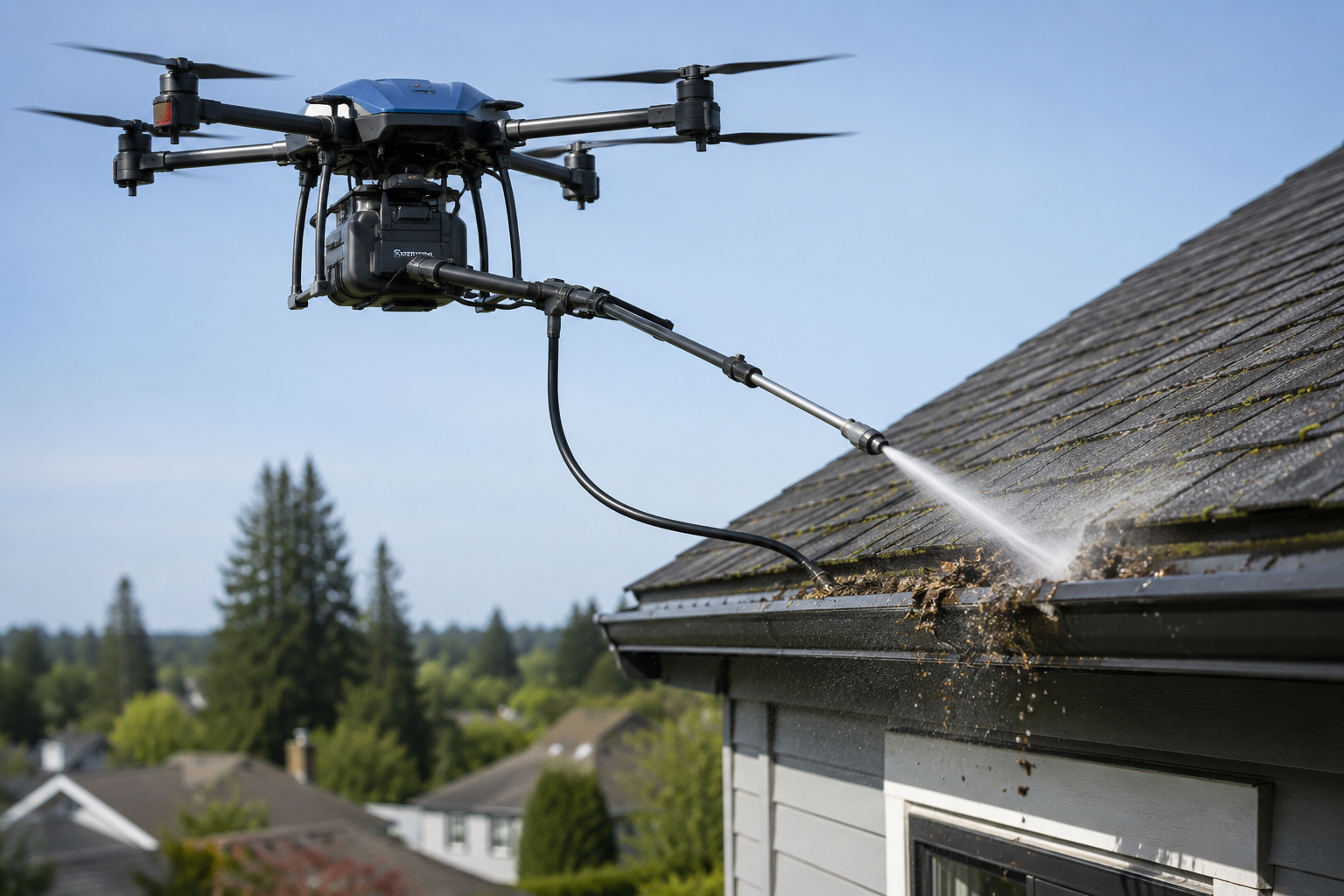gutter cleaning with drone